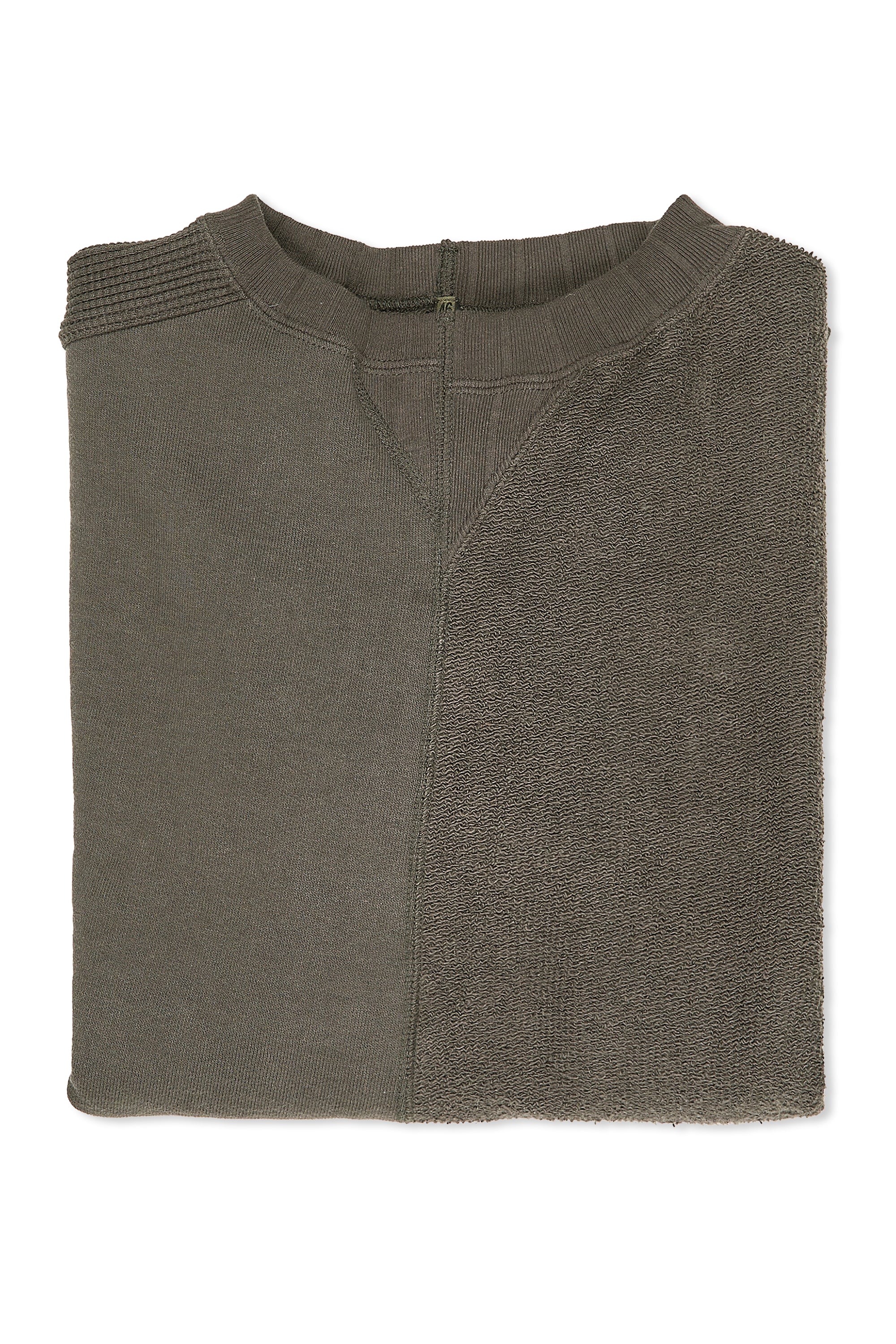 Nigel Cabourn Charcoal Cotton Jersey Mix Army Crew Sweatshirt