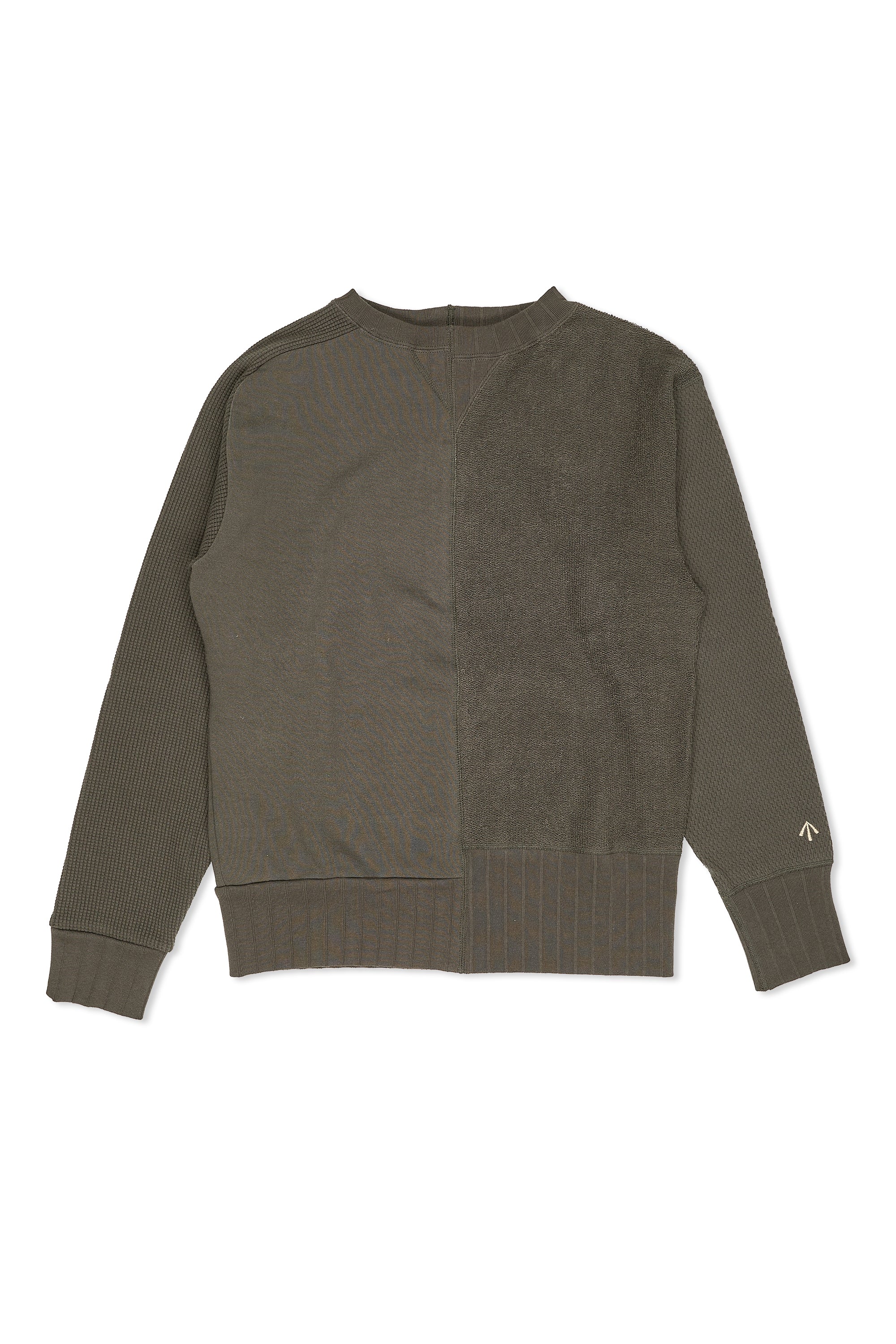 Nigel Cabourn Charcoal Cotton Jersey Mix Army Crew Sweatshirt