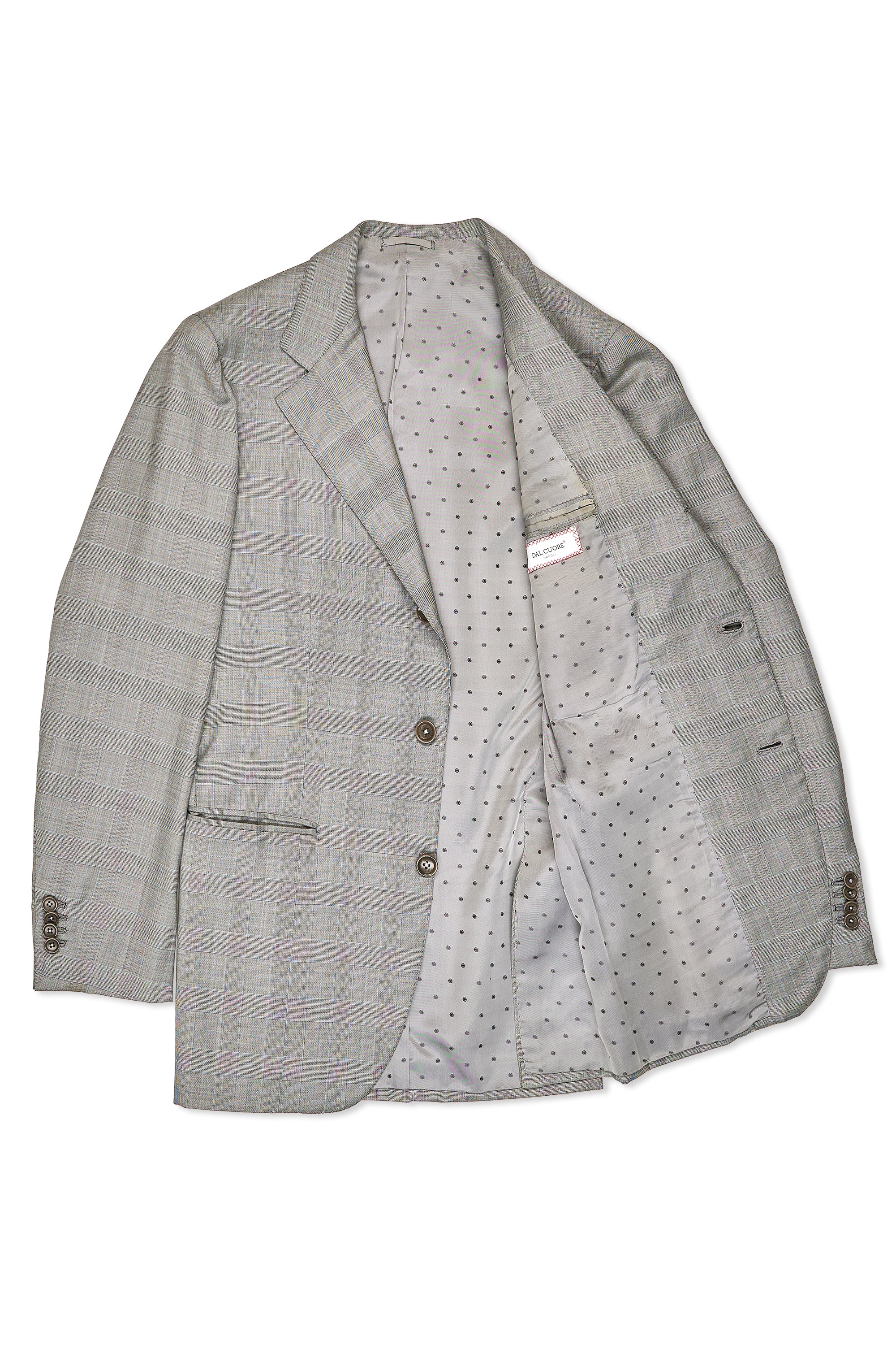 Dalcuore Grey with Light Blue Check Wool Jacket with Ambrosi Trousers