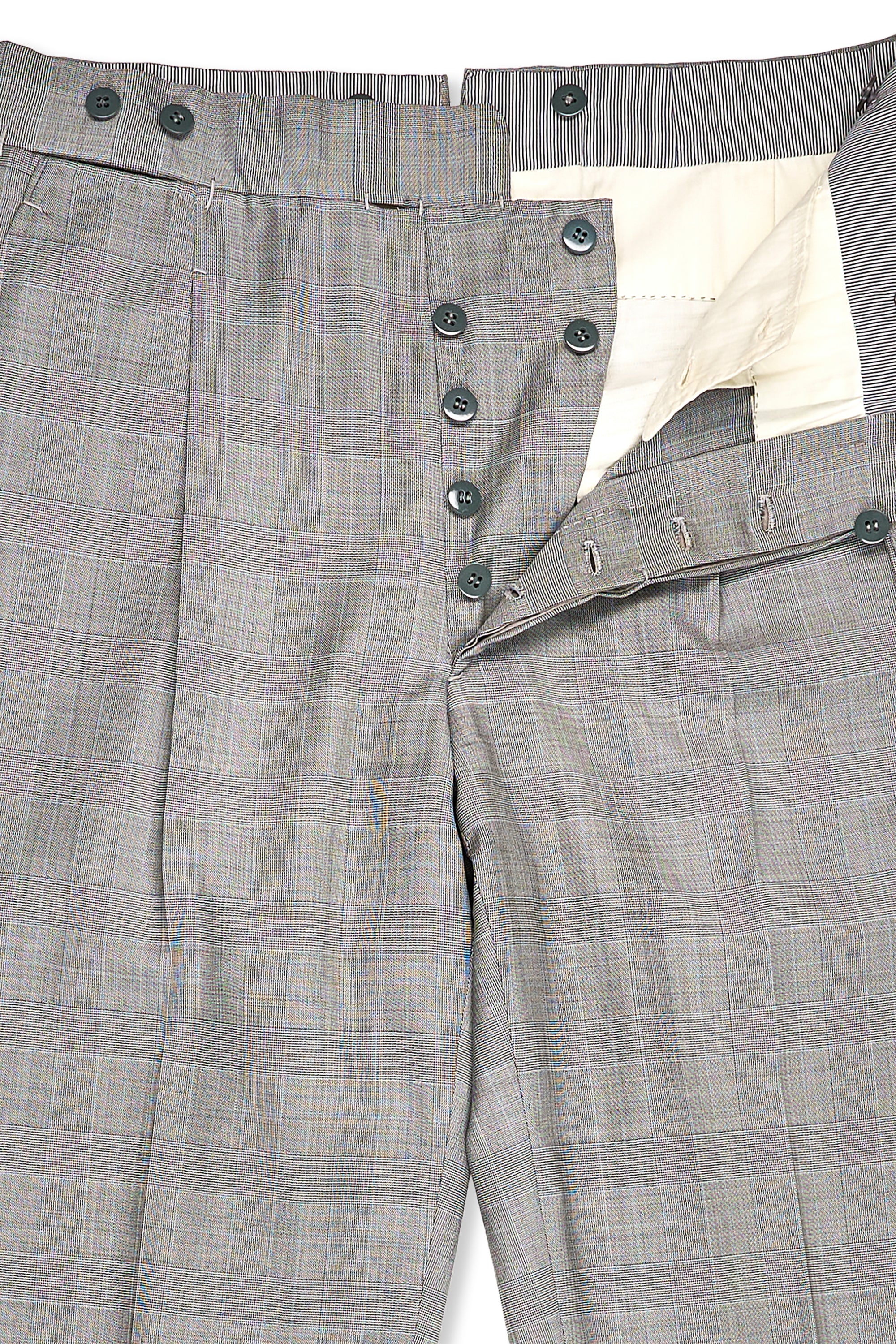 Dalcuore Grey with Light Blue Check Wool Jacket with Ambrosi Trousers