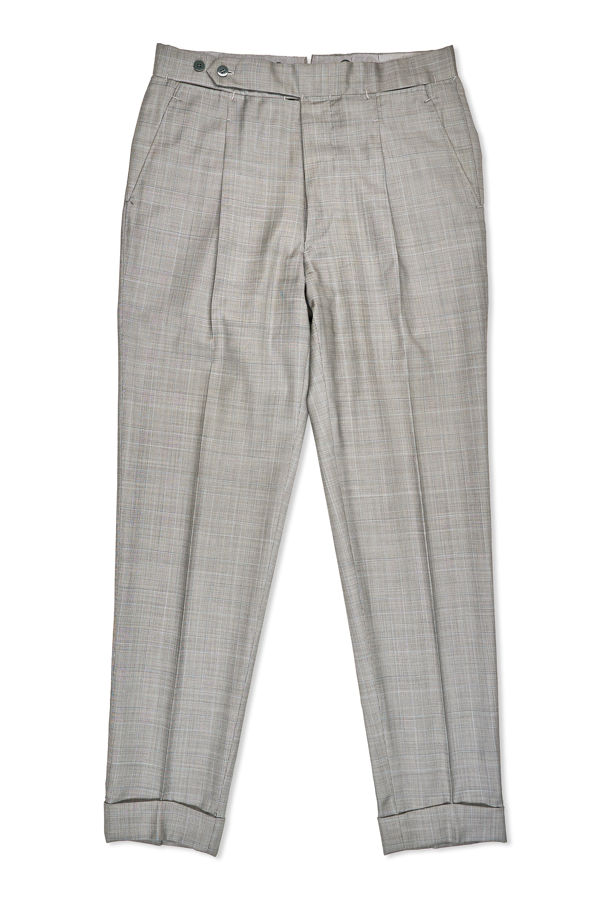 Dalcuore Grey with Light Blue Check Wool Jacket with Ambrosi Trousers