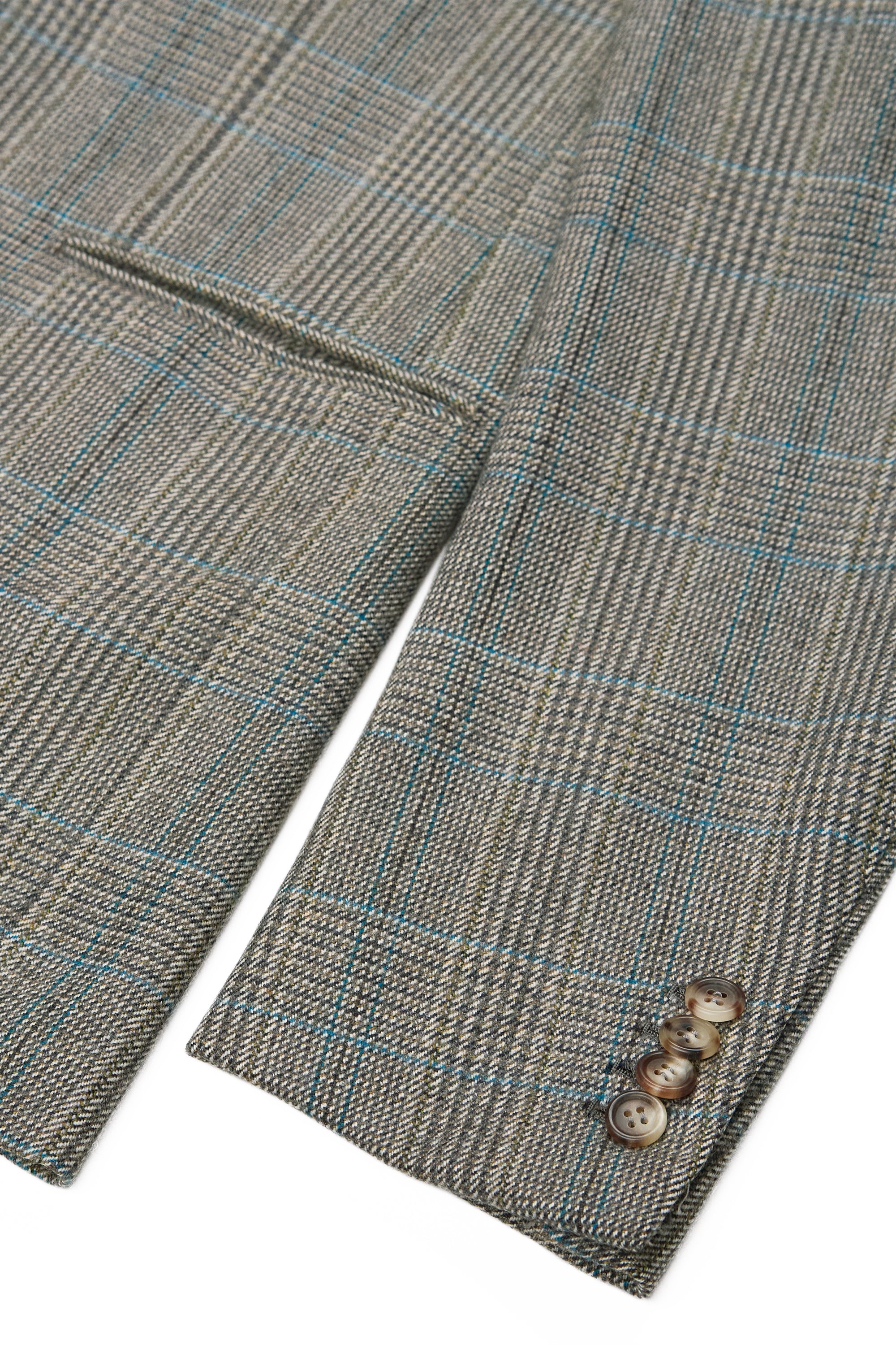 Orazio Luciano Grey with Teal/Yellow Check Wool Sport Coat