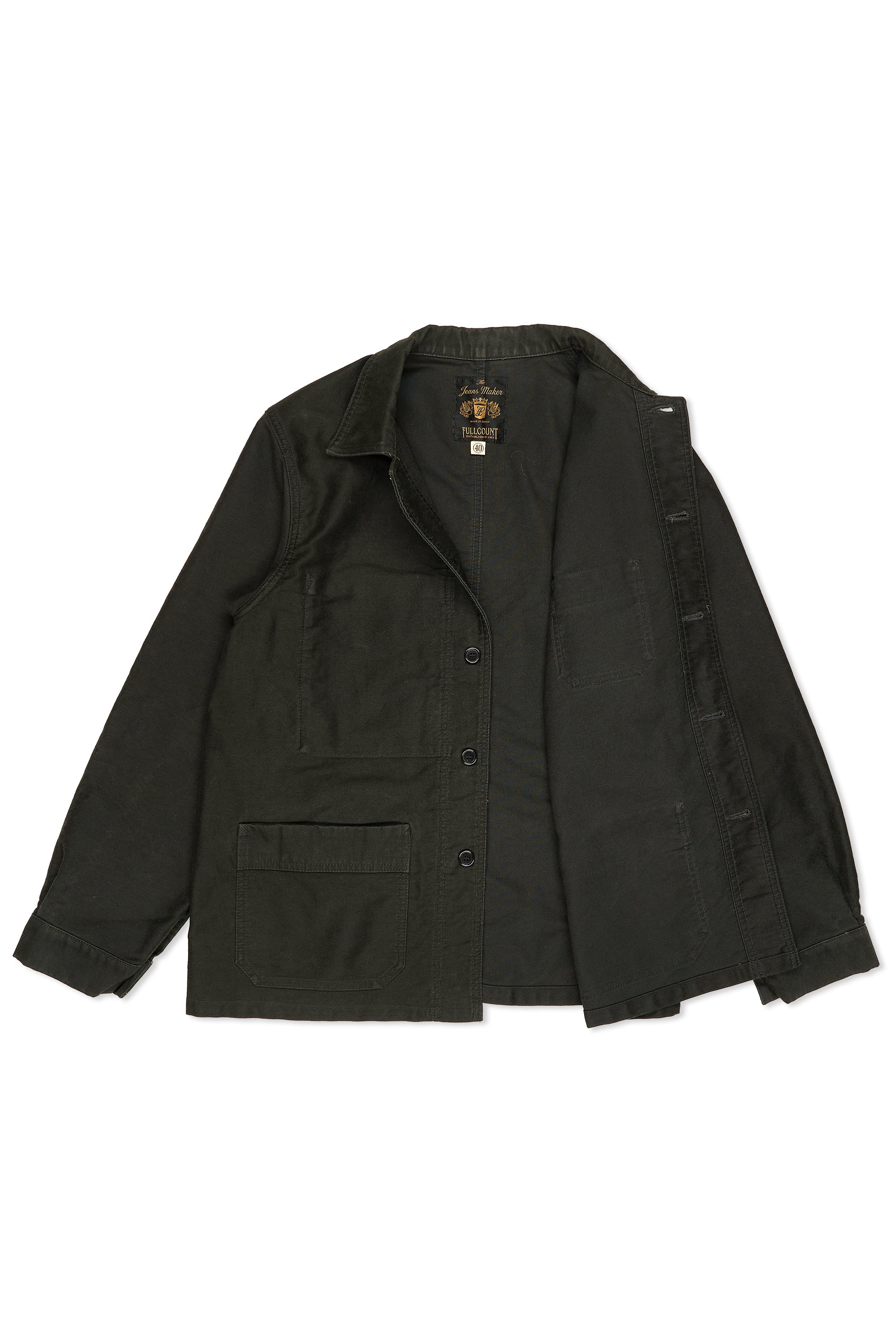 Fullcount Black Cotton Chore Jacket