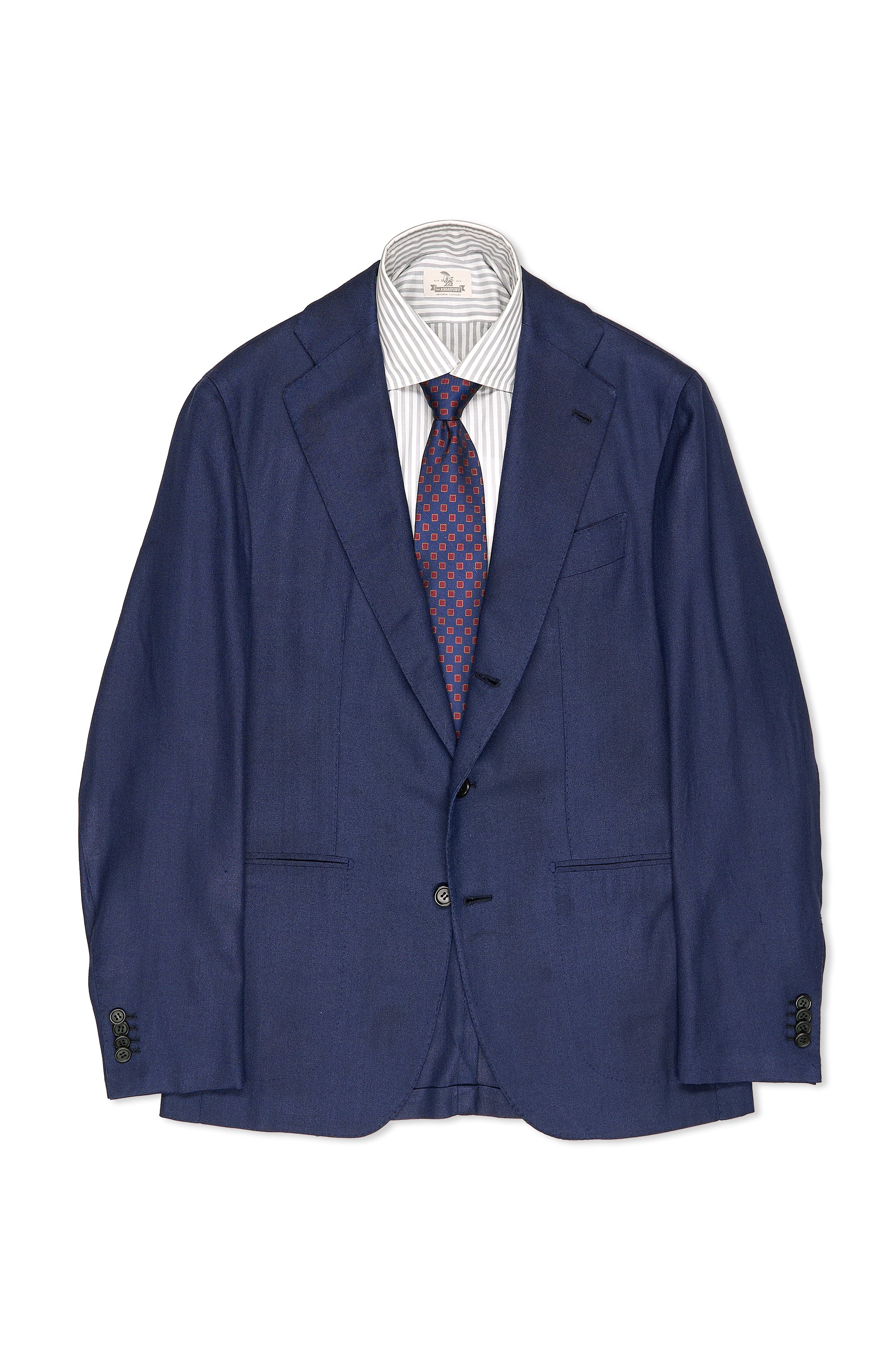 Orazio Luciano Navy Herringbone Wool/Linen Sport Coat