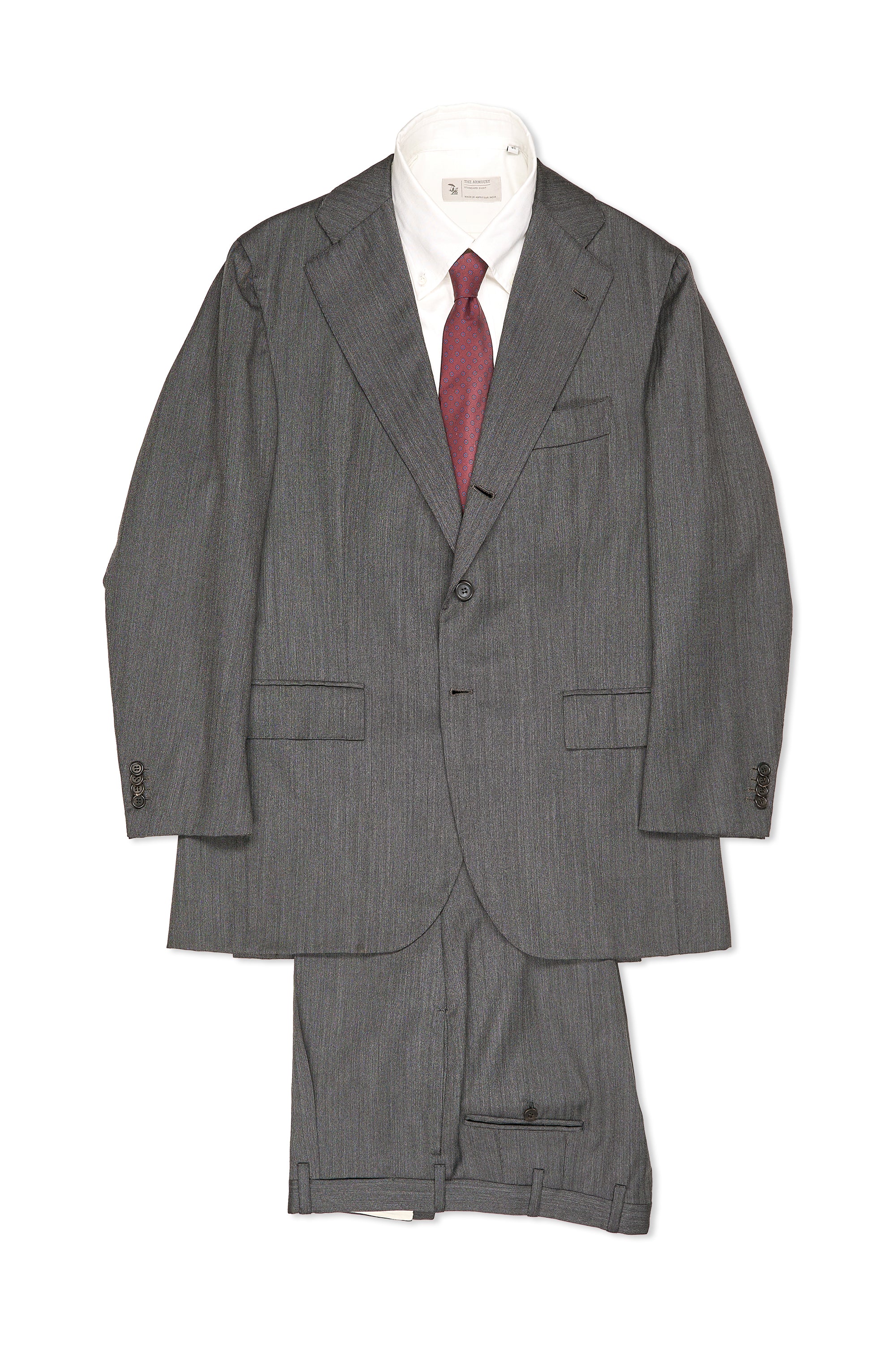 Orazio Luciano Grey Herringbone Wool Suit