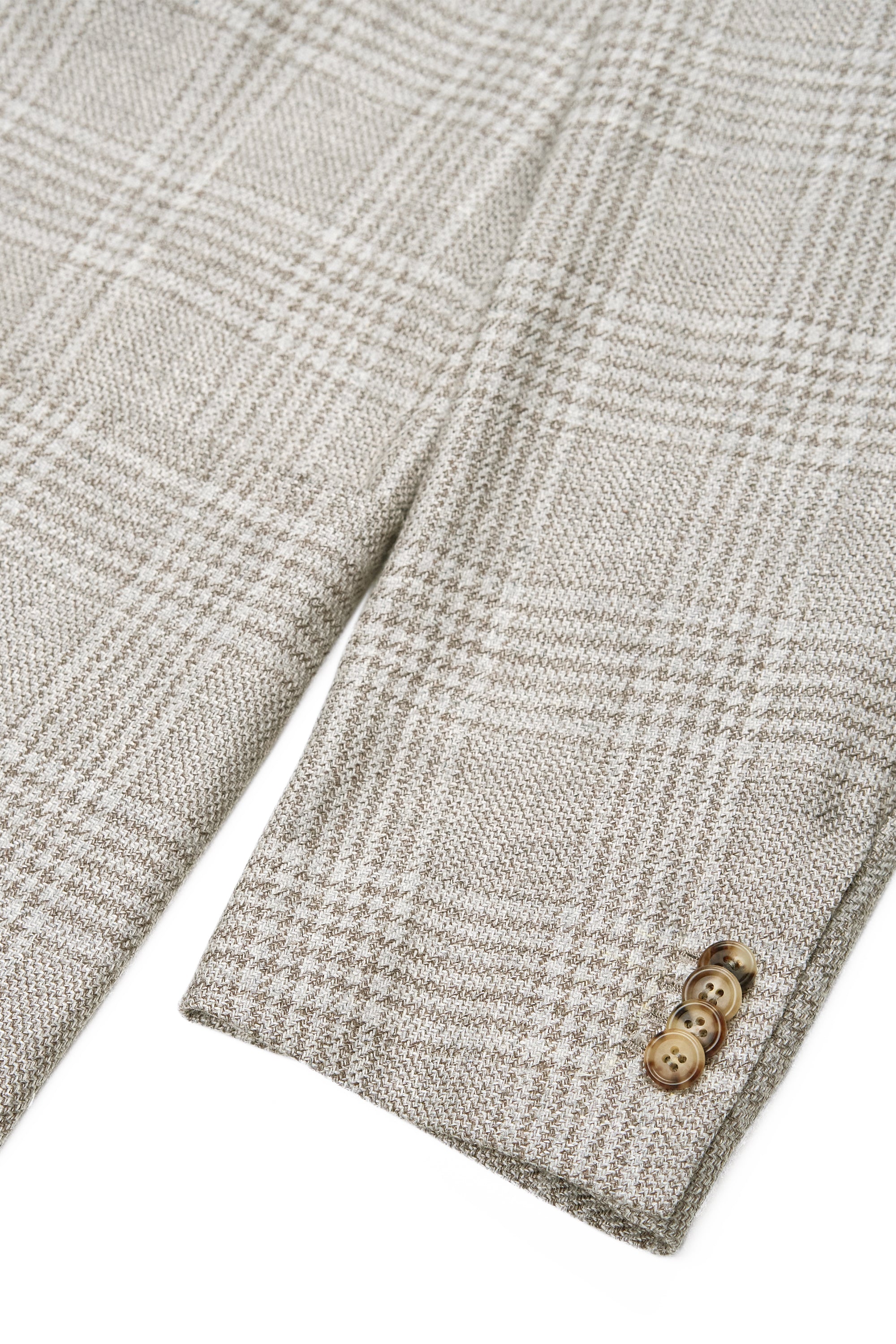 Orazio Luciano Light Grey/Beige Check Wool/Silk/Linen Sport Coat