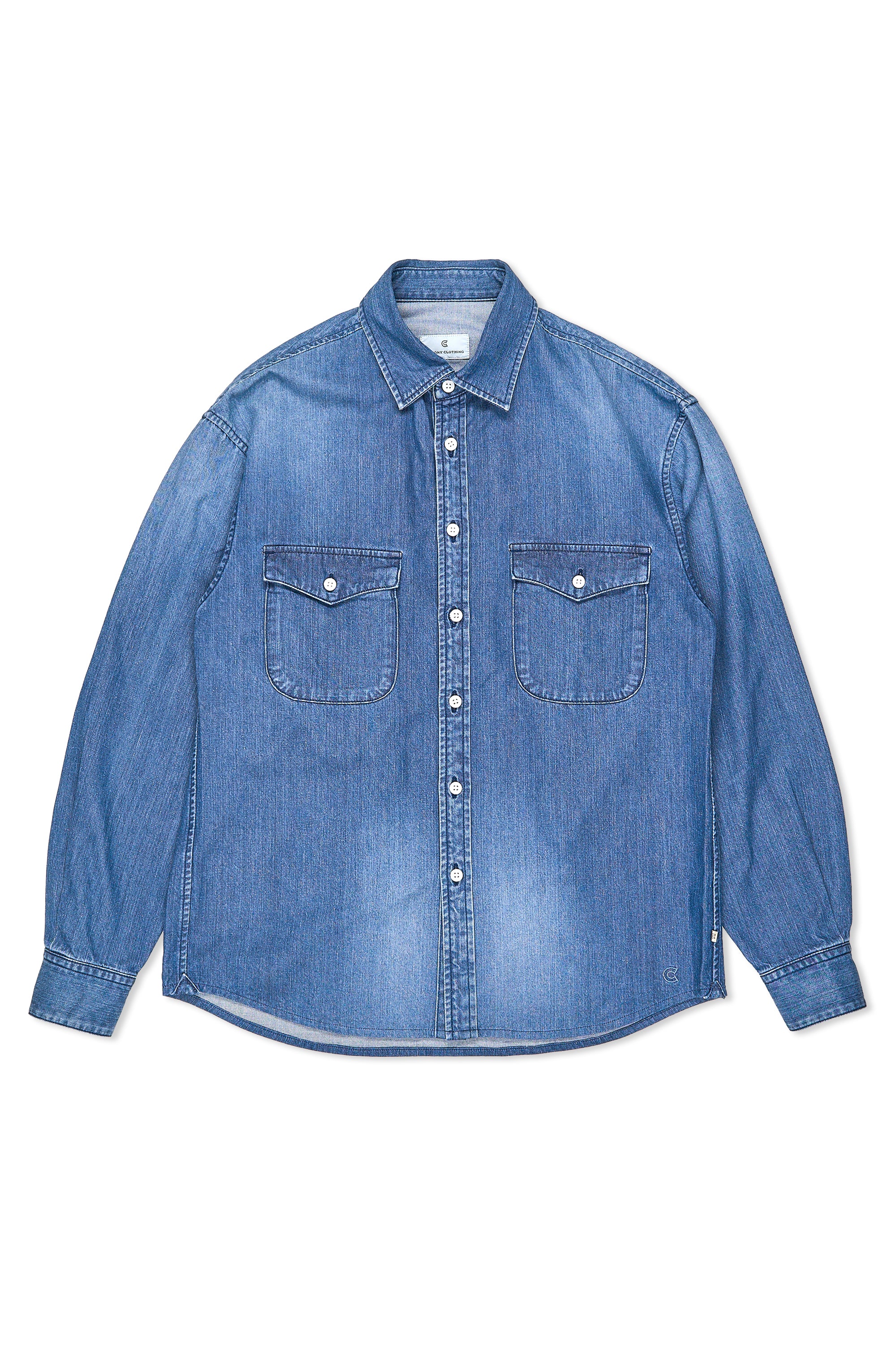 Colony Clothing Denim Cotton Spread Collar Shirt