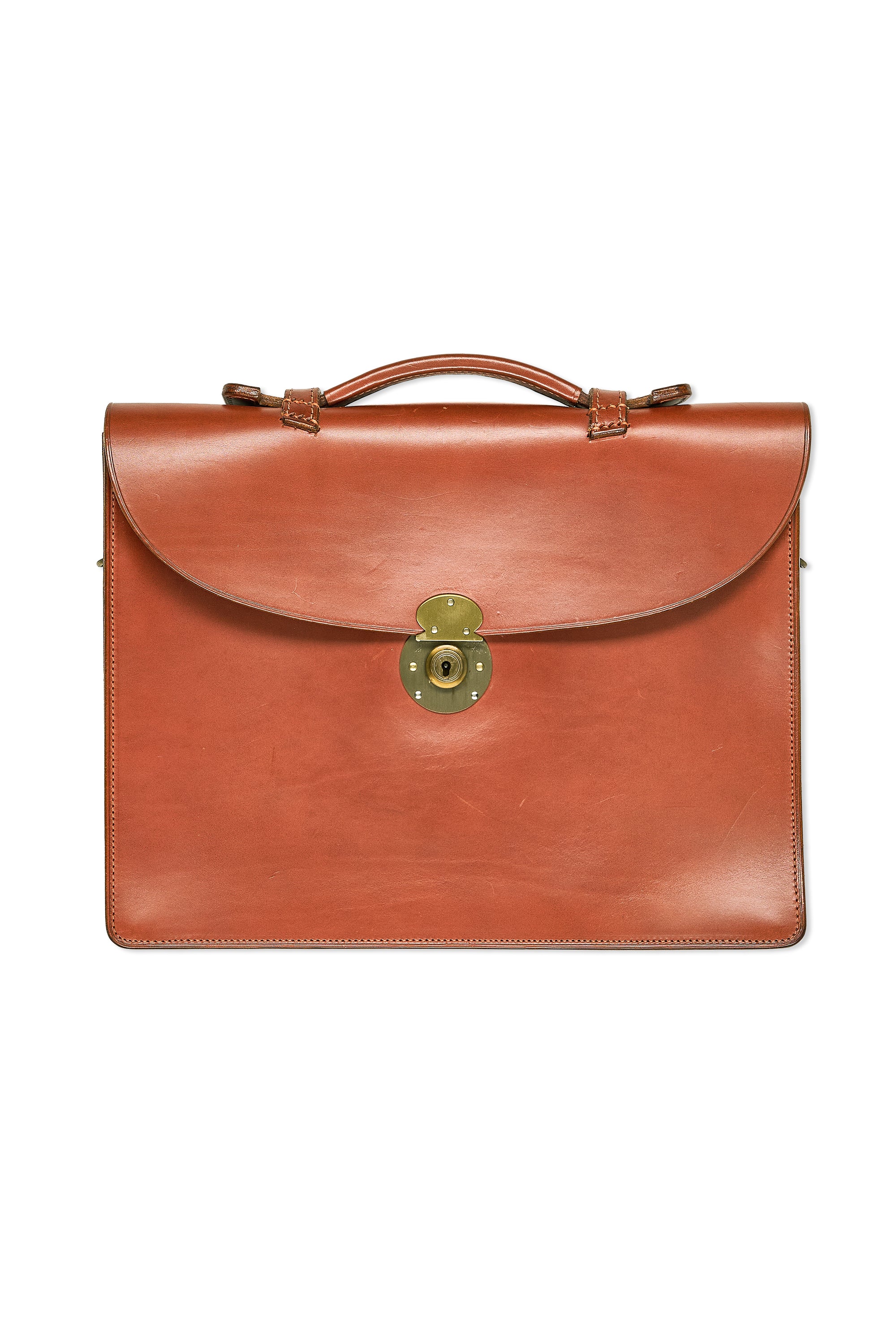 Pickett London Tan Leather Briefcase