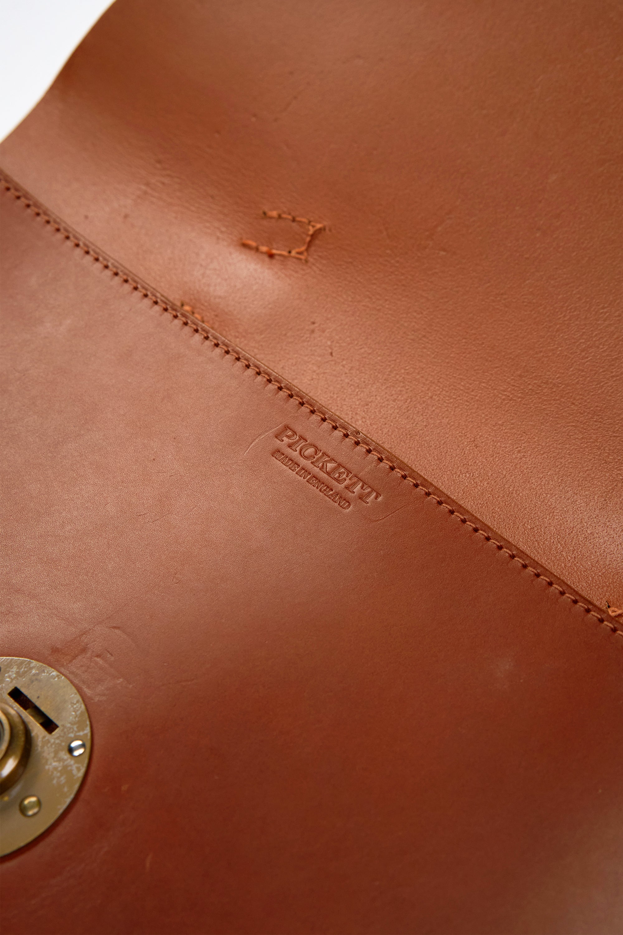 Pickett London Tan Leather Briefcase