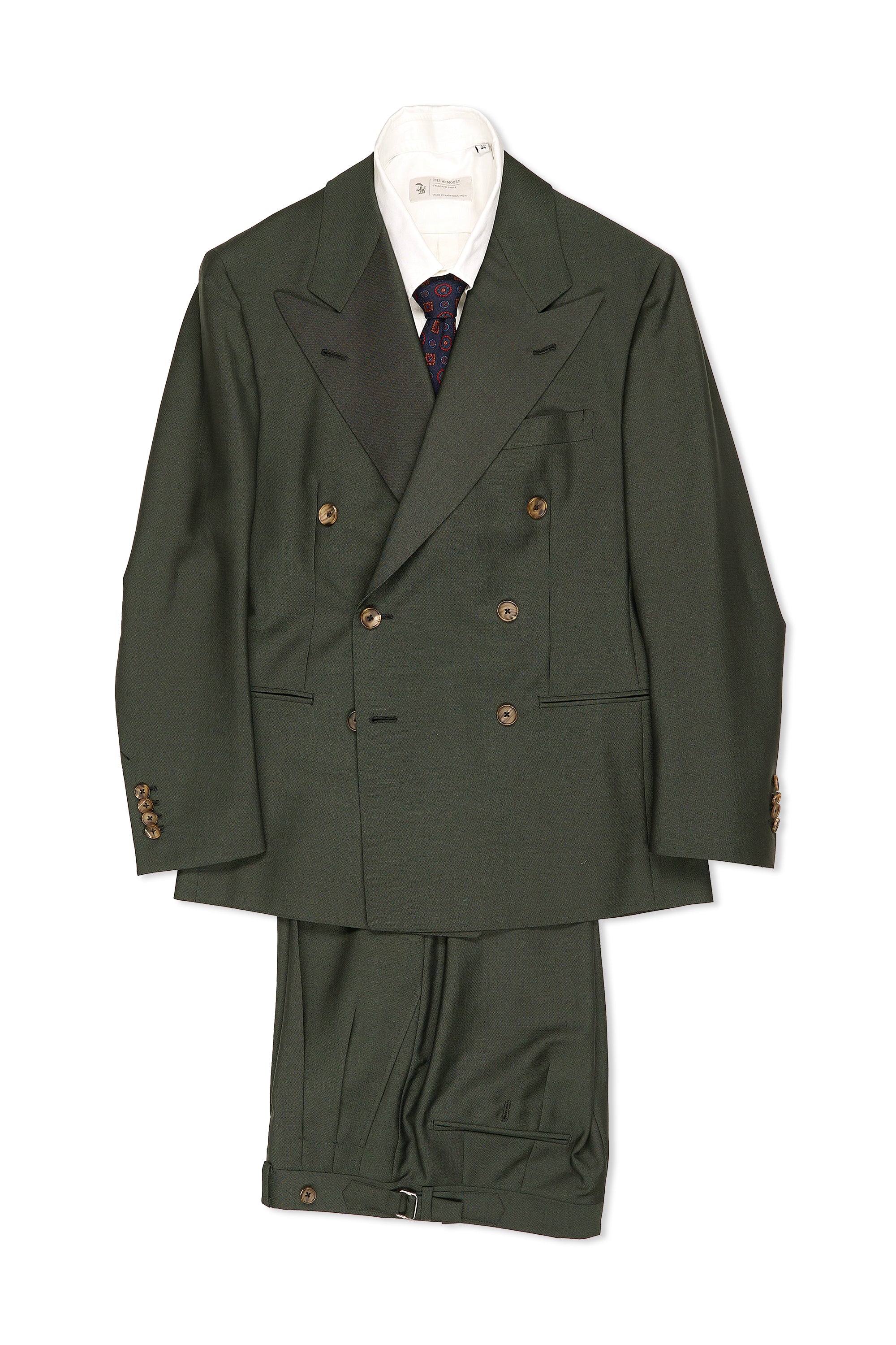 B&Tailor Dark Green Wool Mohair DB Suit MTM