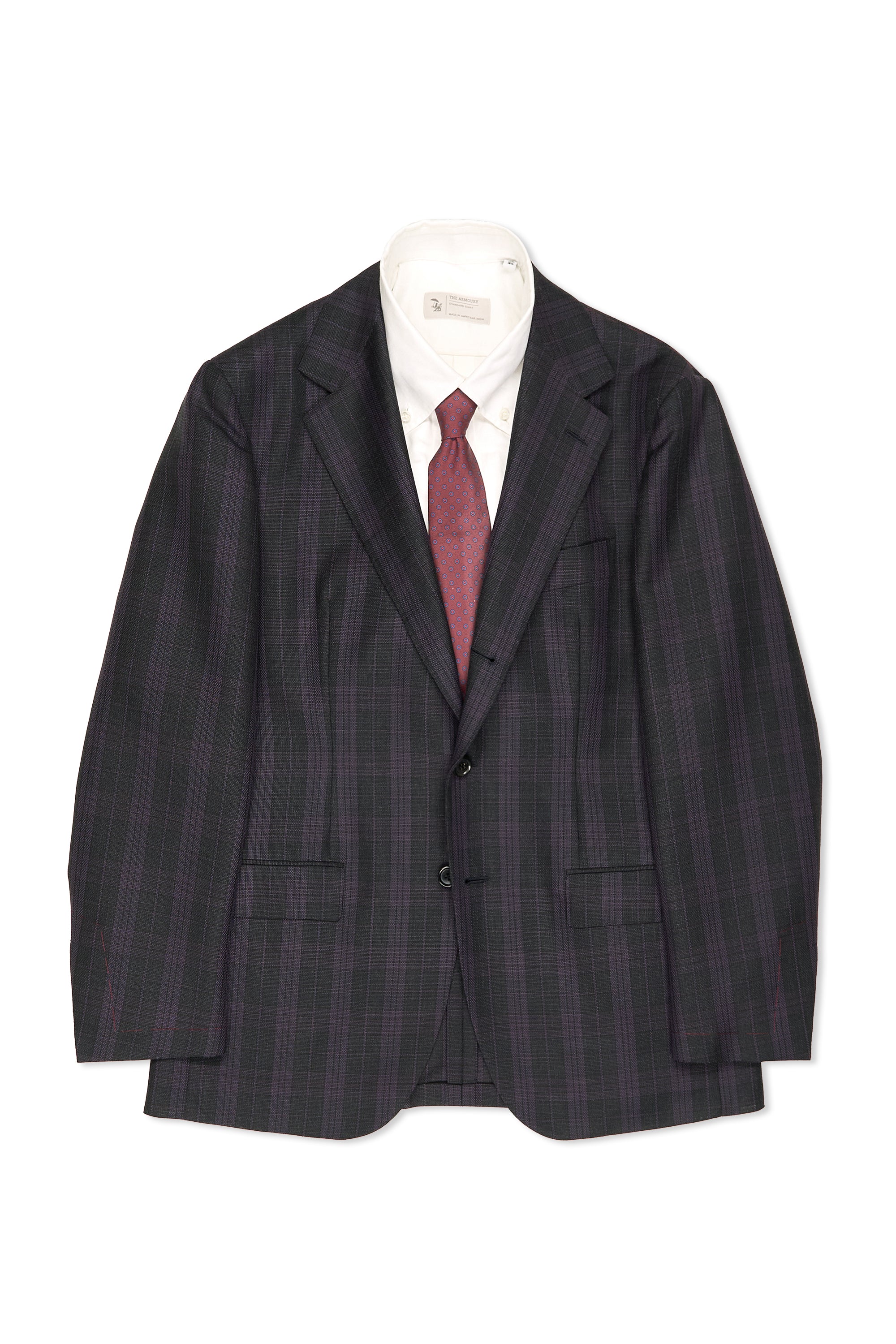 The Armoury Model 103 Purple with Black Check Mohair/Wool Sport Coat