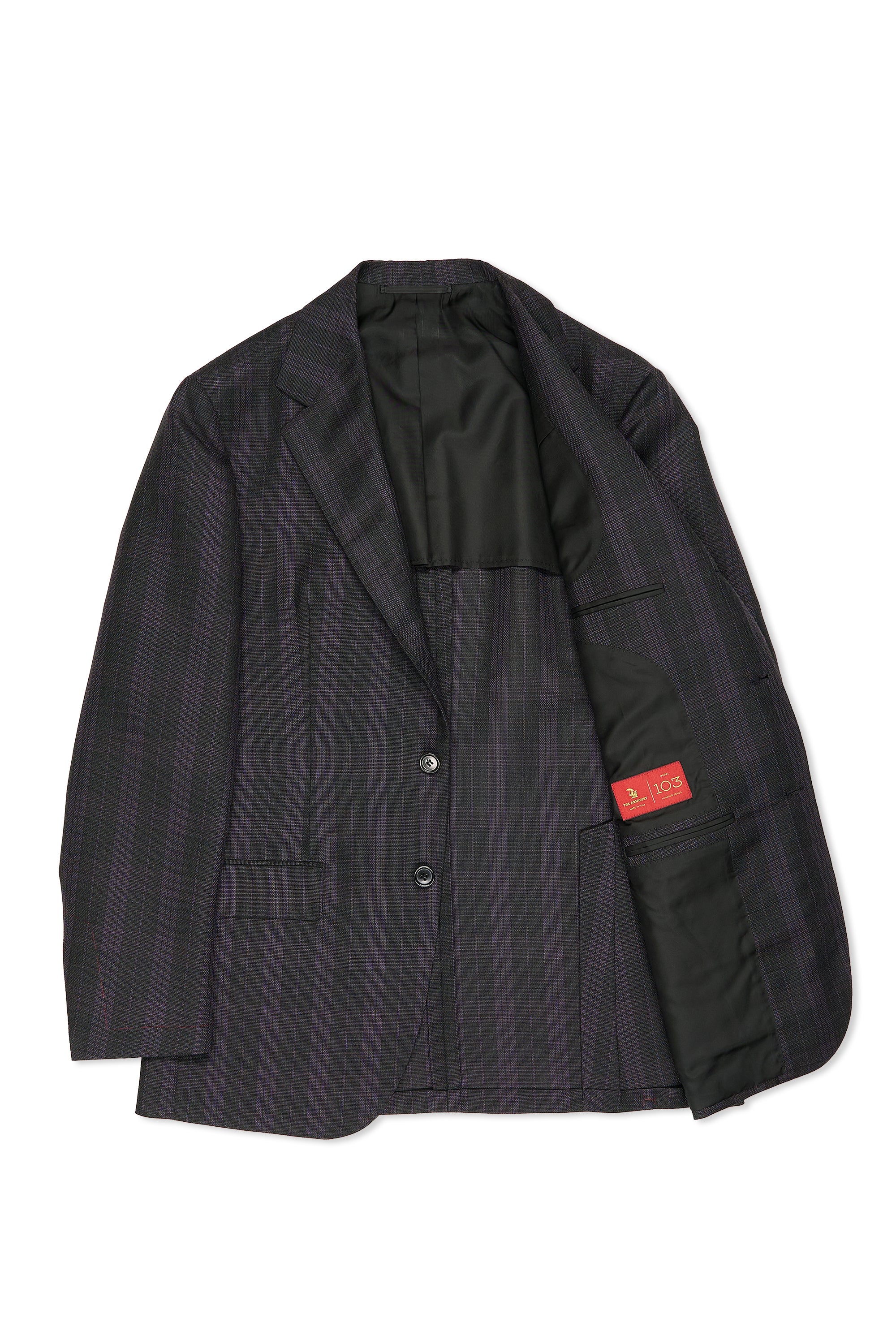 The Armoury Model 103 Purple with Black Check Mohair/Wool Sport Coat