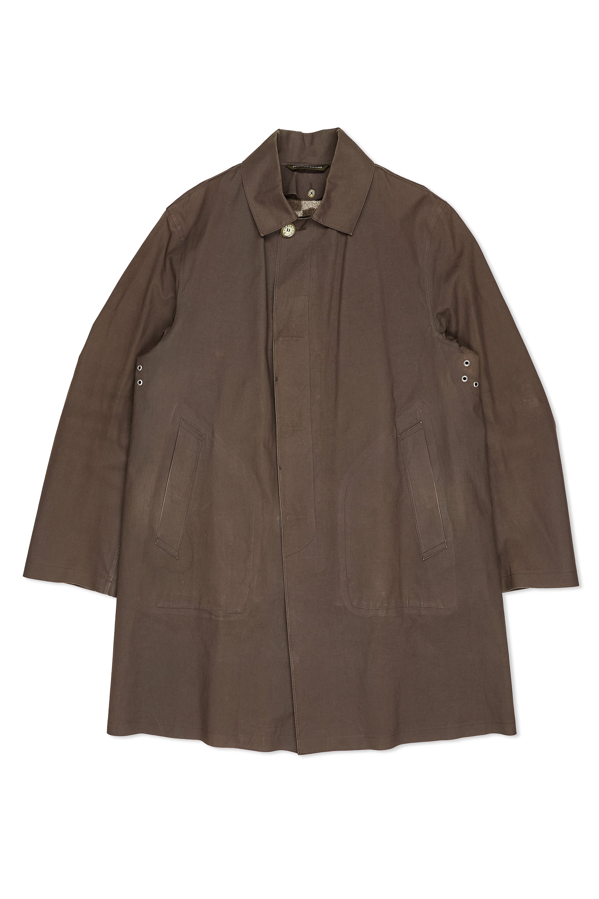 Mackintosh Brown Cotton Overcoat