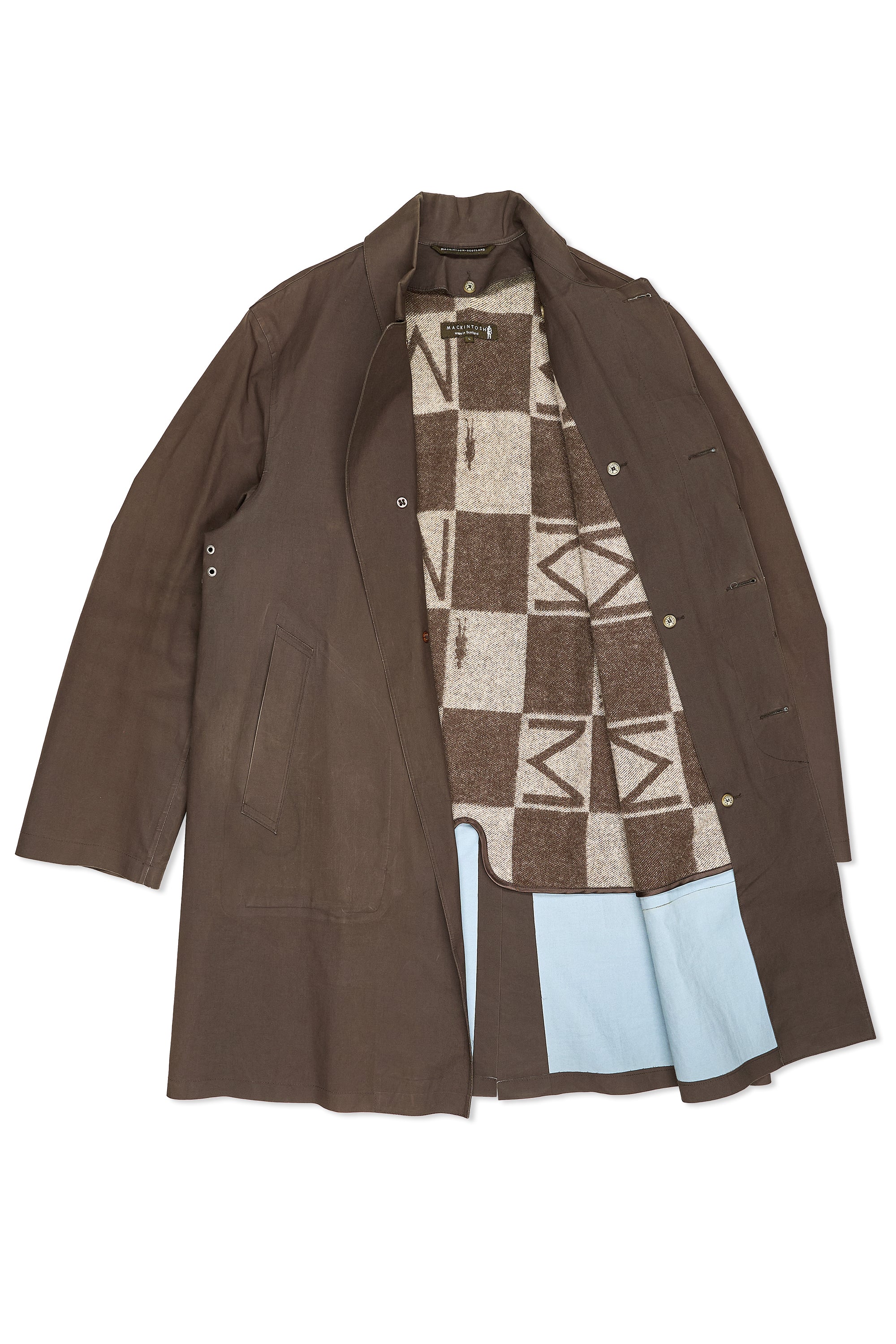 Mackintosh Brown Cotton Overcoat