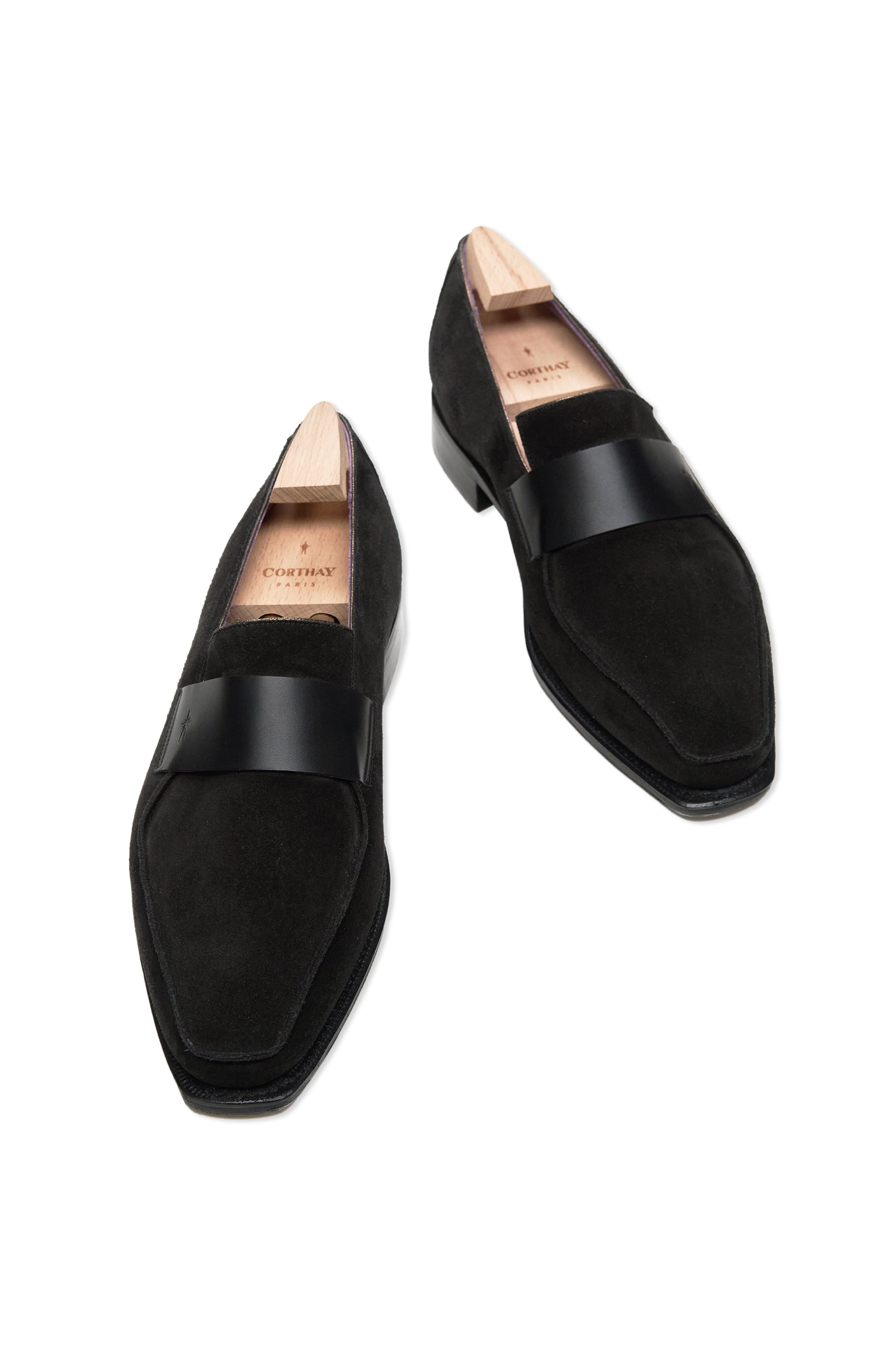 Corthay Black Suede Loafers