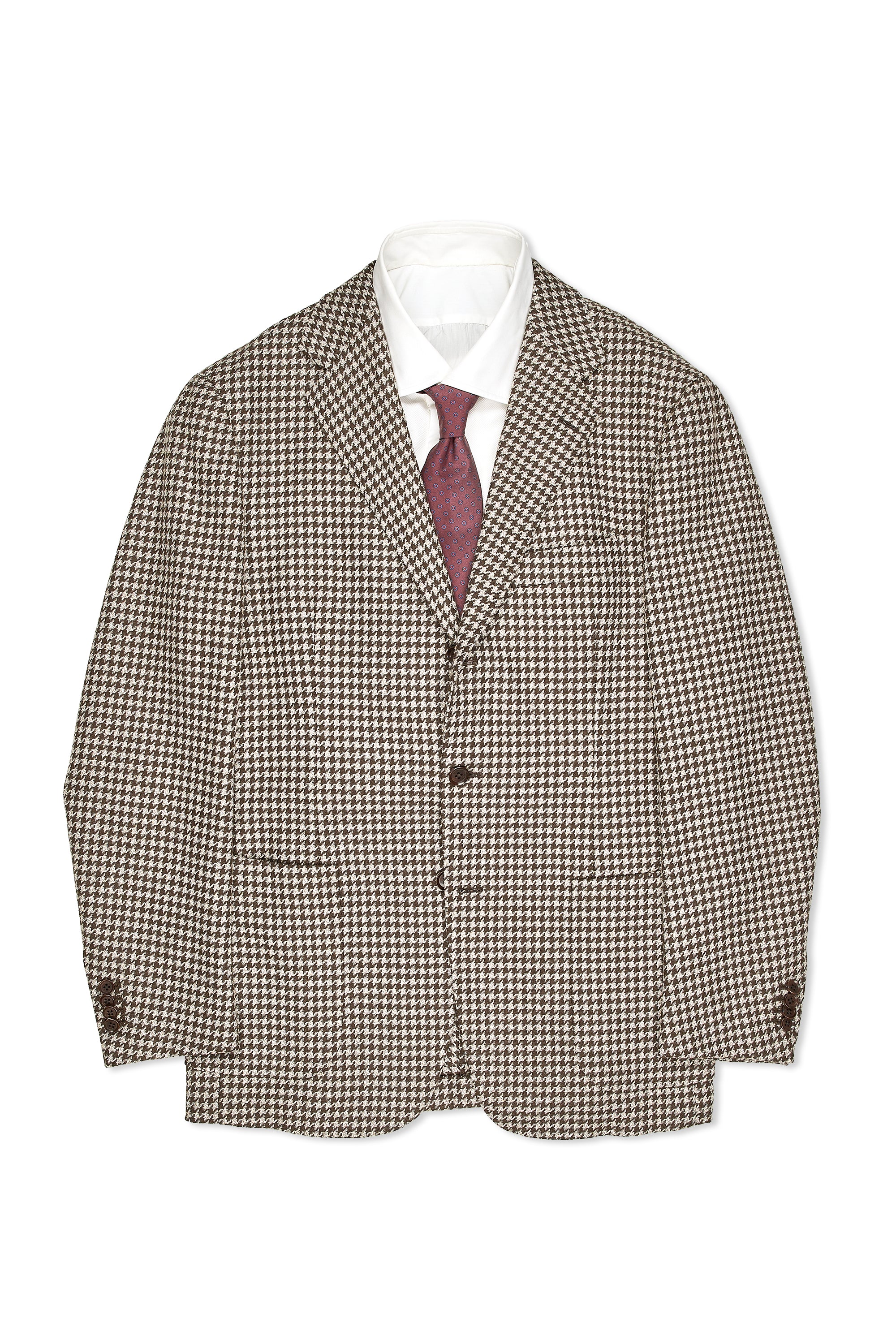 The Armoury Model 3 Brown/Beige Houndstooth Wool Sport Coat