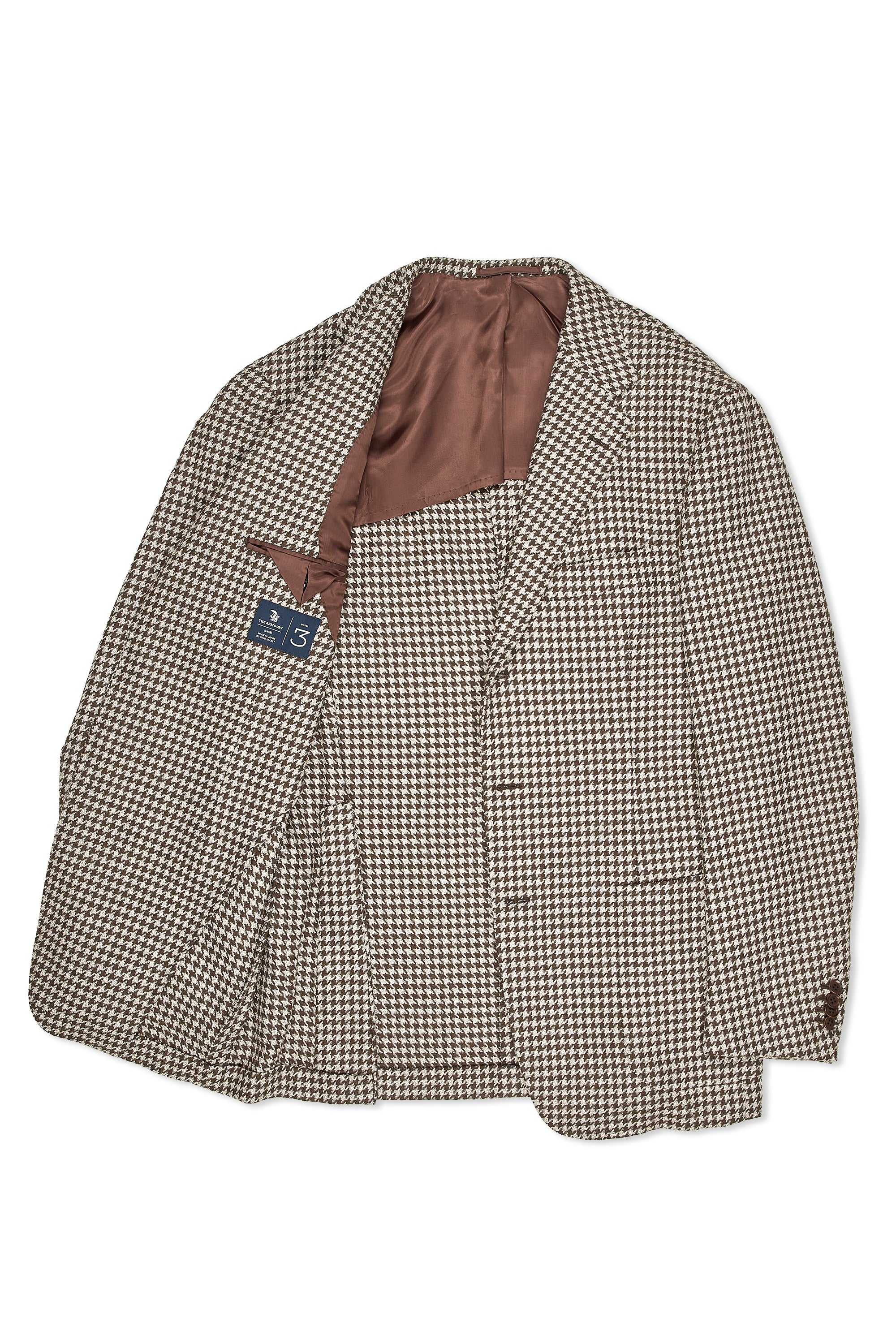 The Armoury Model 3 Brown/Beige Houndstooth Wool Sport Coat