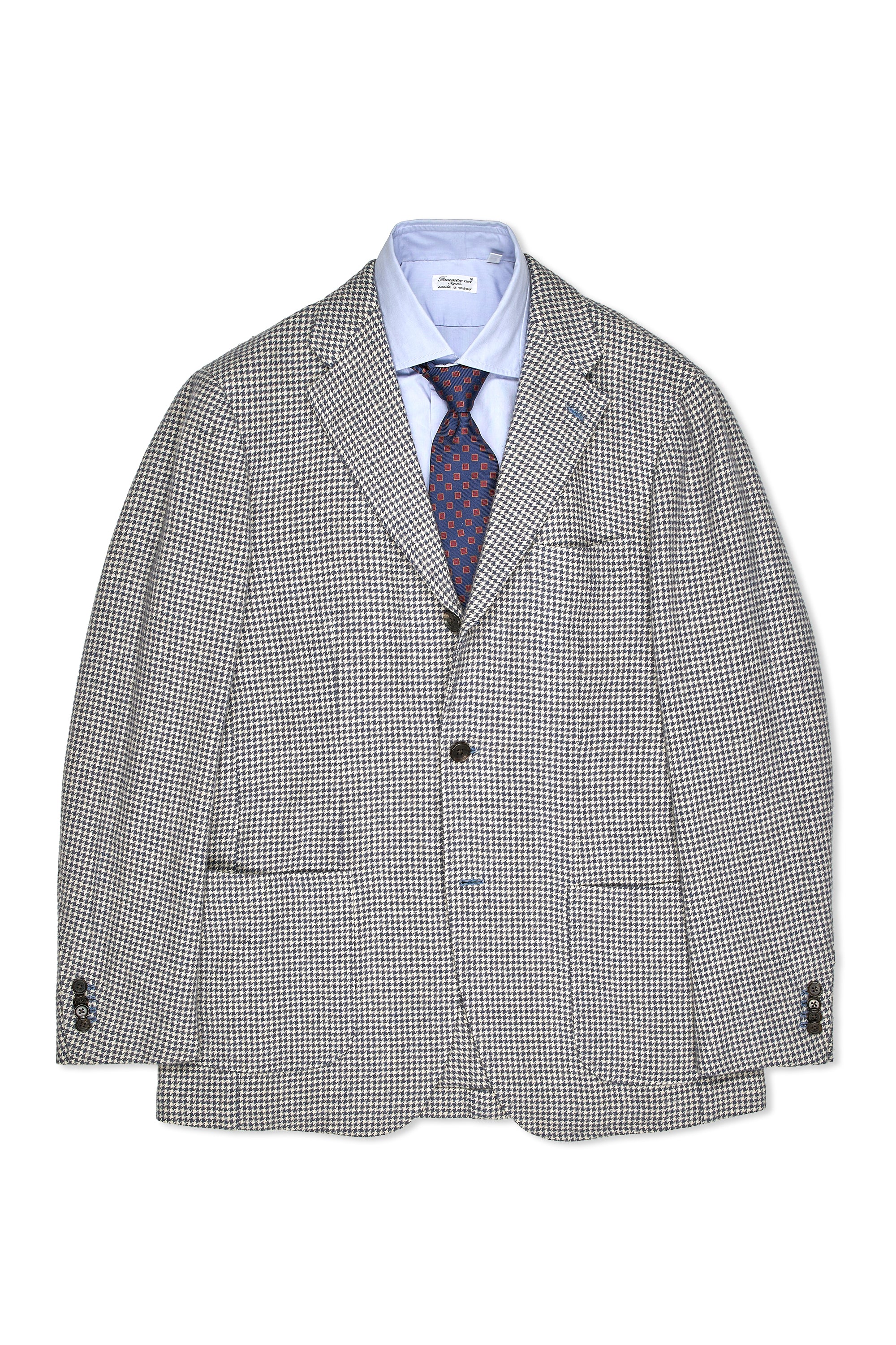 Ring Jacket Meister Cream/Blue Houndstooth Camel Sport Coat