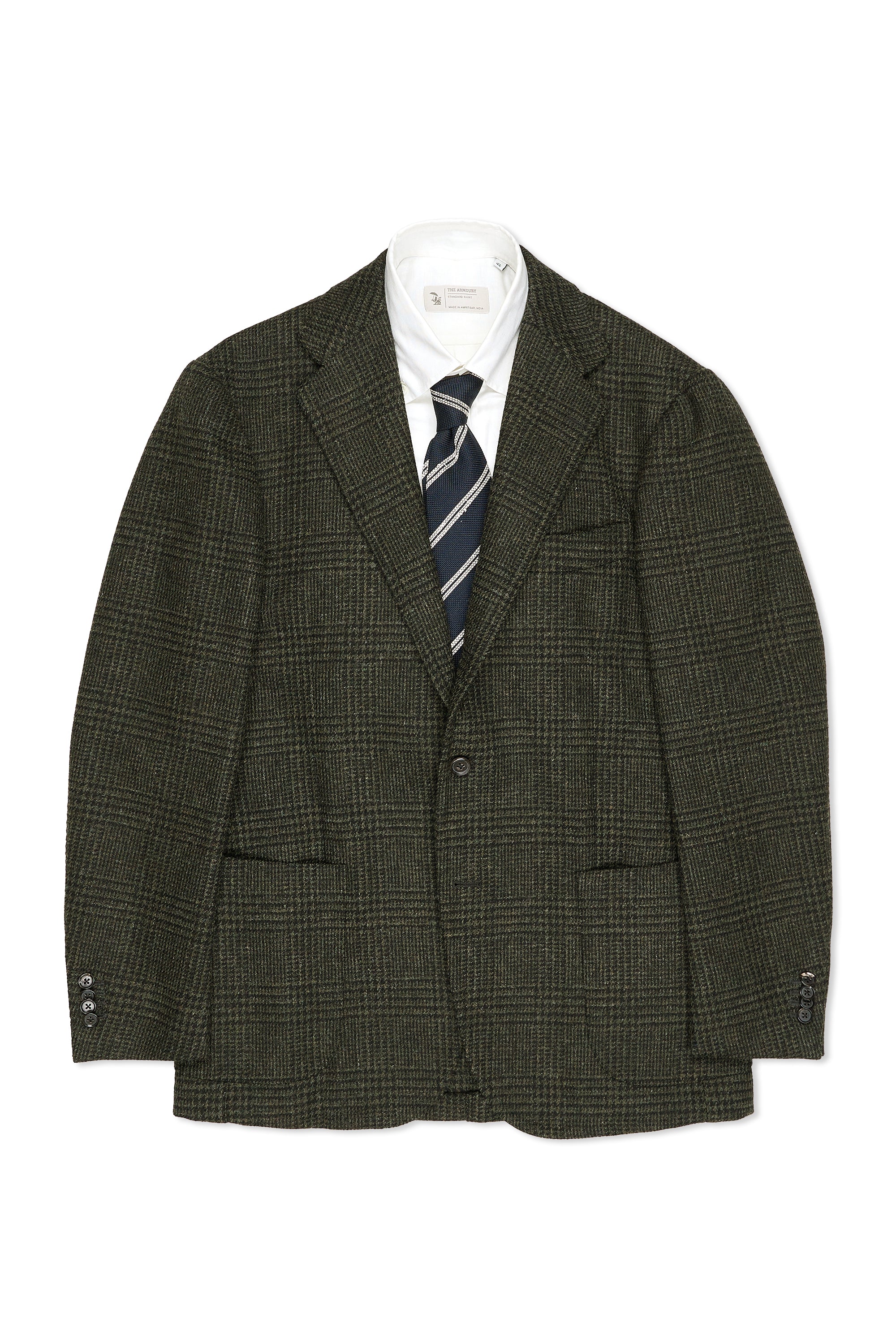 Ring Jacket Meister Green Check Wool Tweed Sport Coat