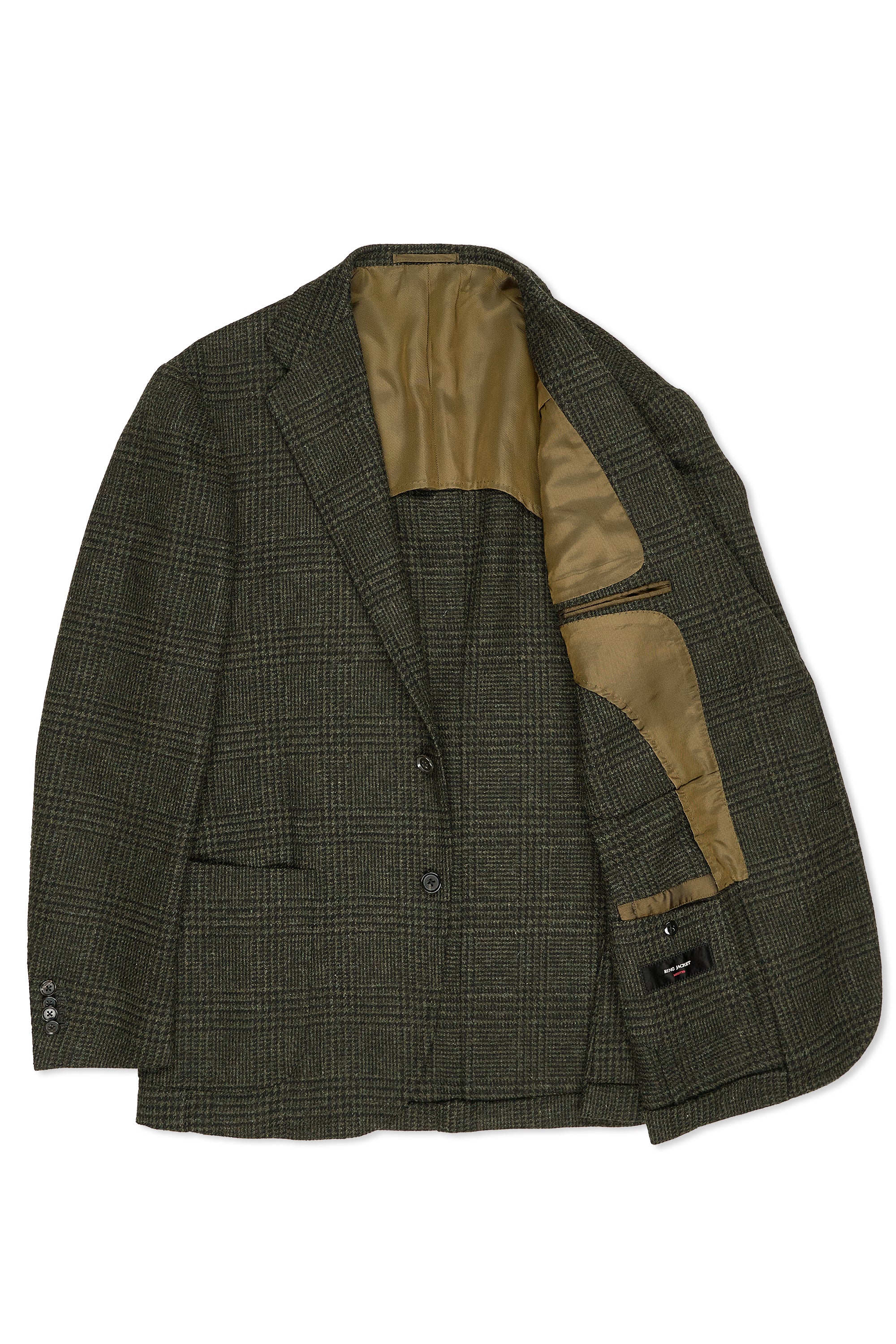 Ring Jacket Meister Green Check Wool Tweed Sport Coat