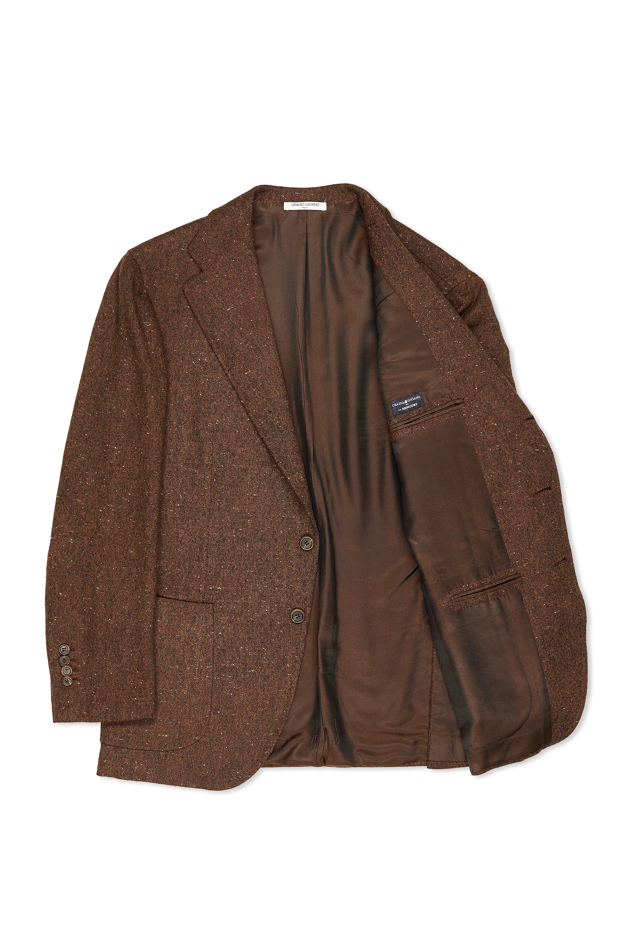 Orazio Luciano Brown Donegal Cashmere Sport Coat