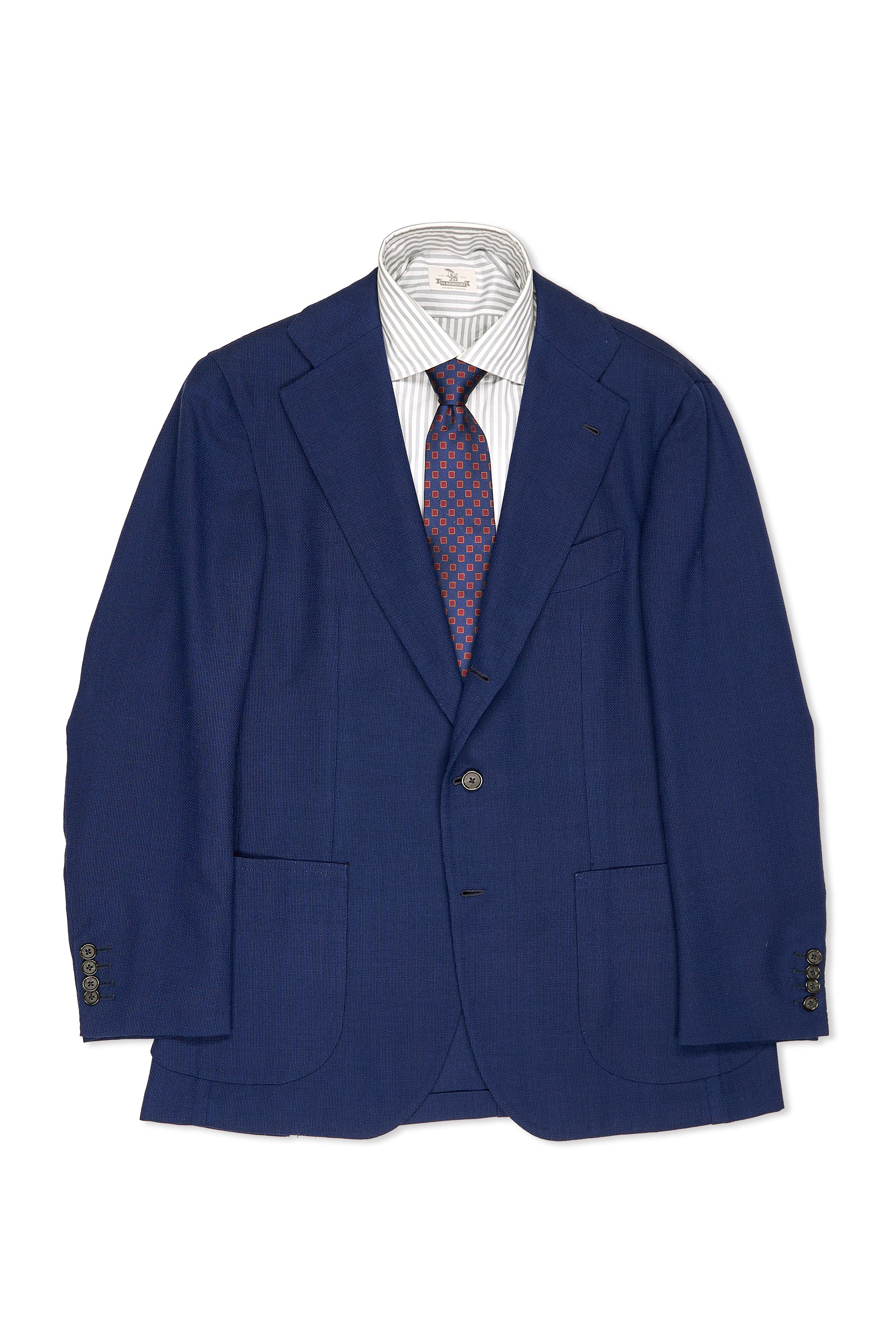 Orazio Luciano Blue Wool Hopsack Sport Coat