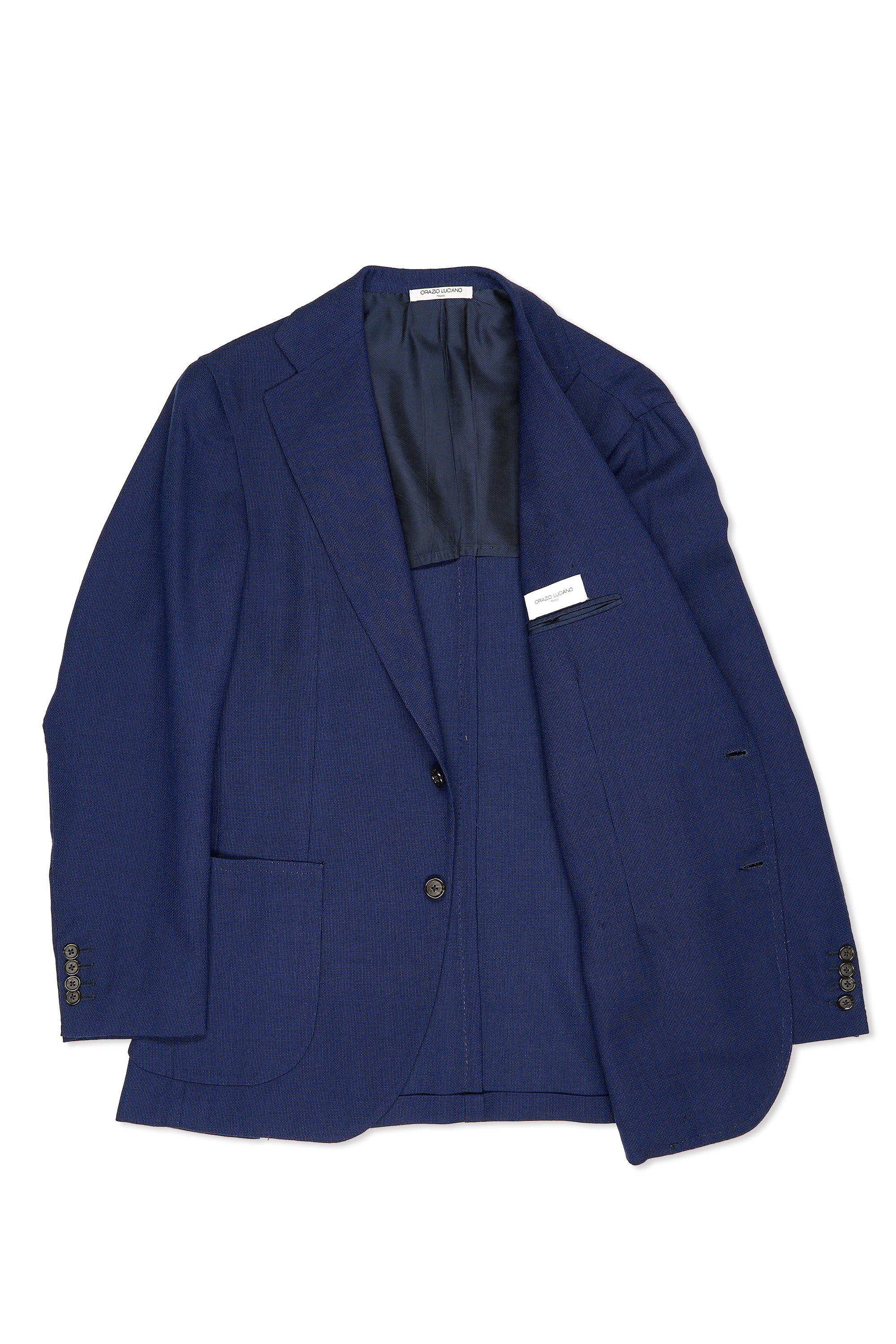 Orazio Luciano Blue Wool Hopsack Sport Coat