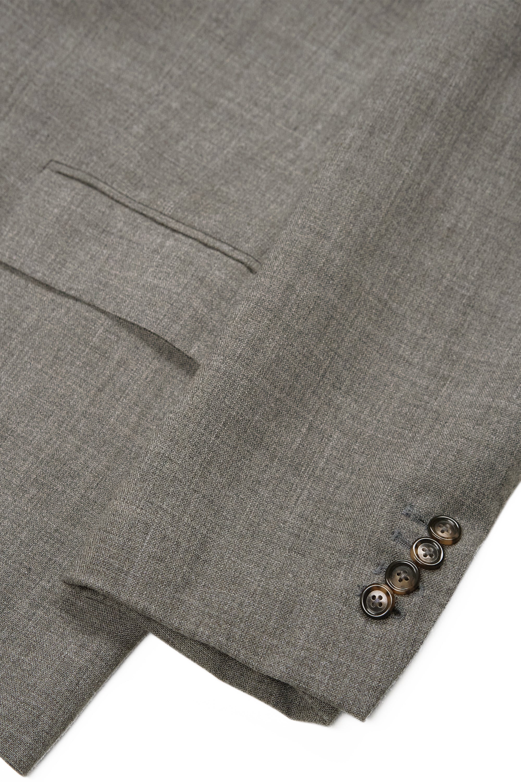 Anglo-Italian Grey Fresco Wool Double Breasted Sport Coat