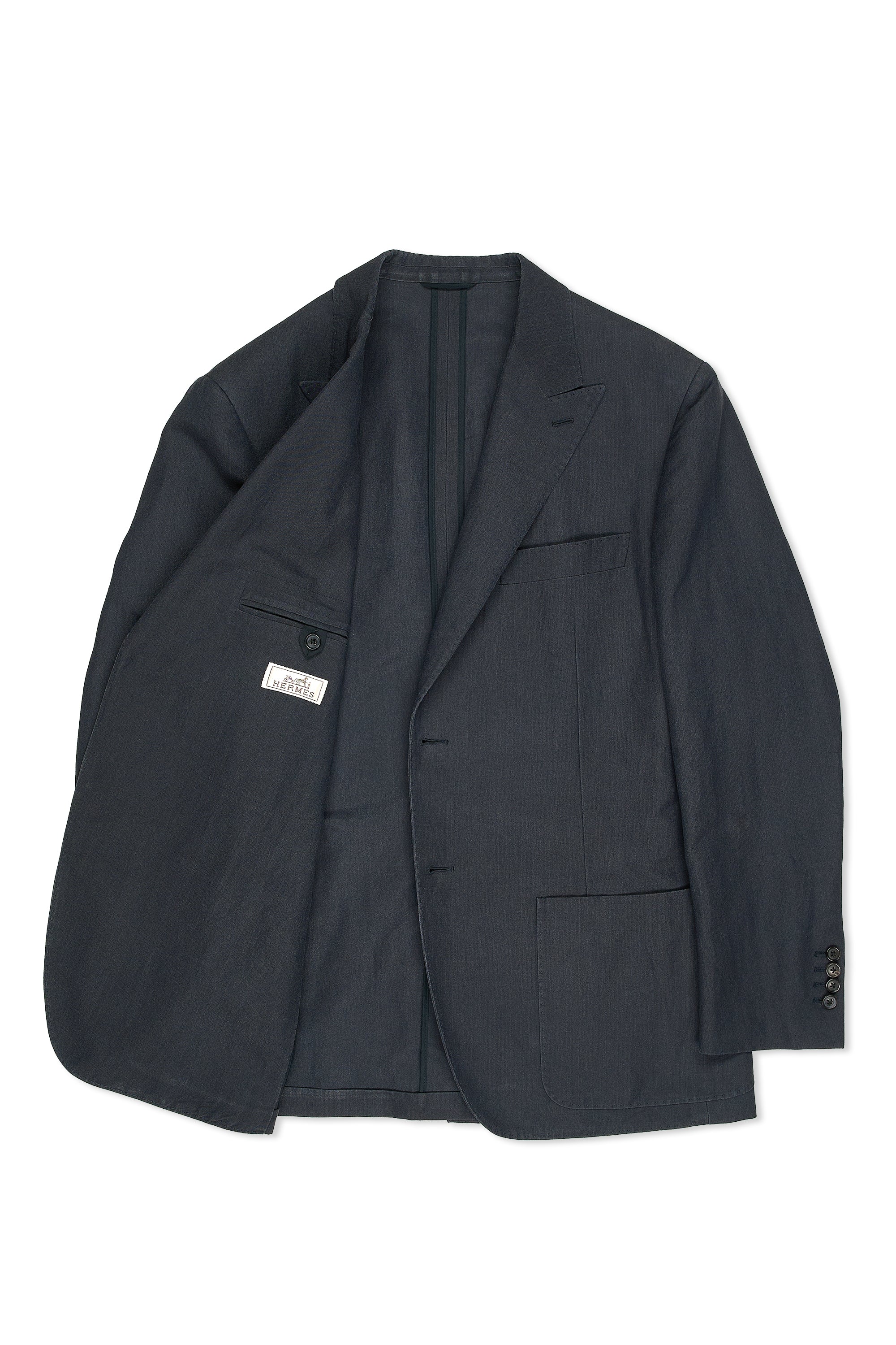 Hermès Charcoal Blue Silk/Paper Fibers Sport Coat