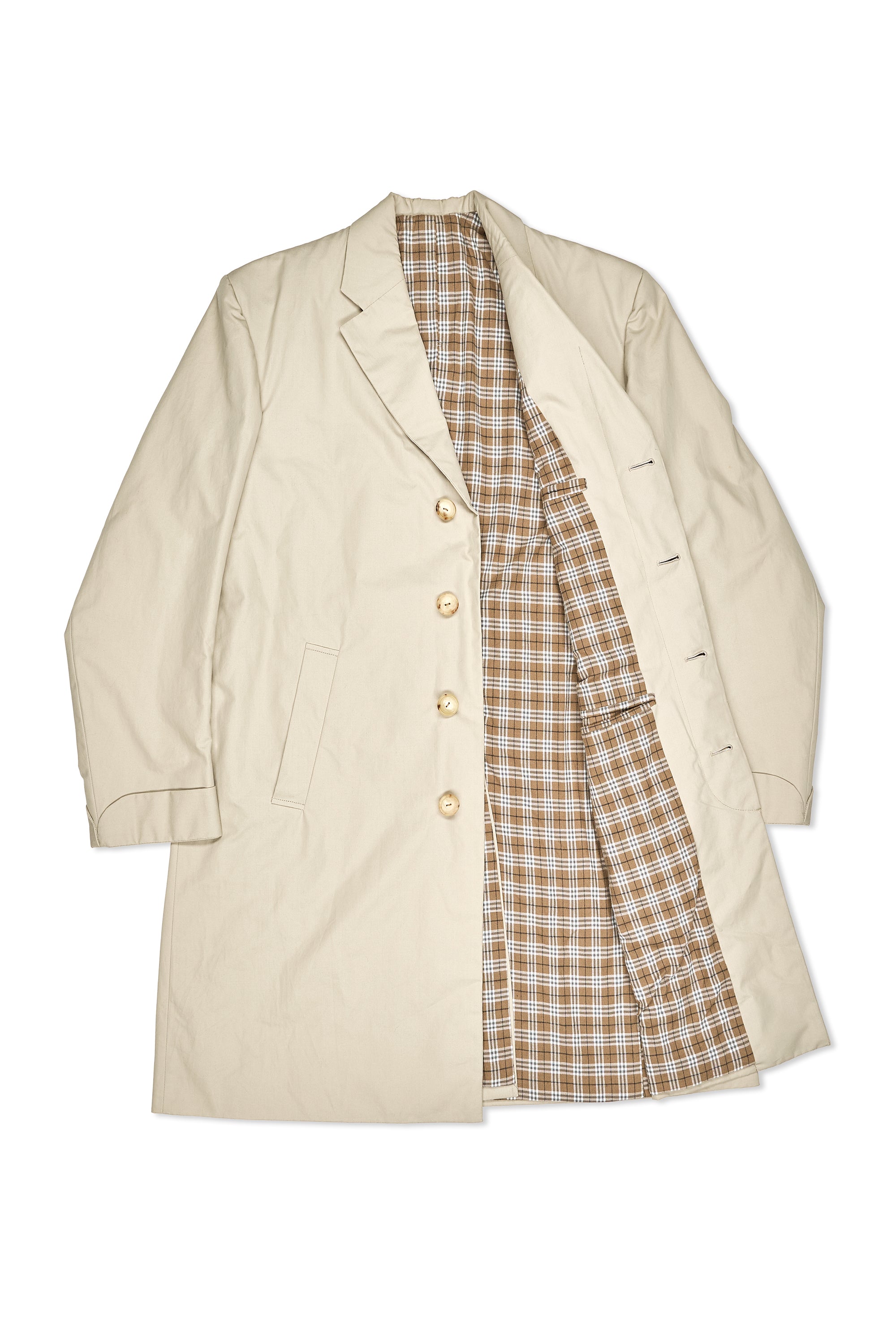 Anderson & Sheppard Beige Cotton Overcoat Bespoke