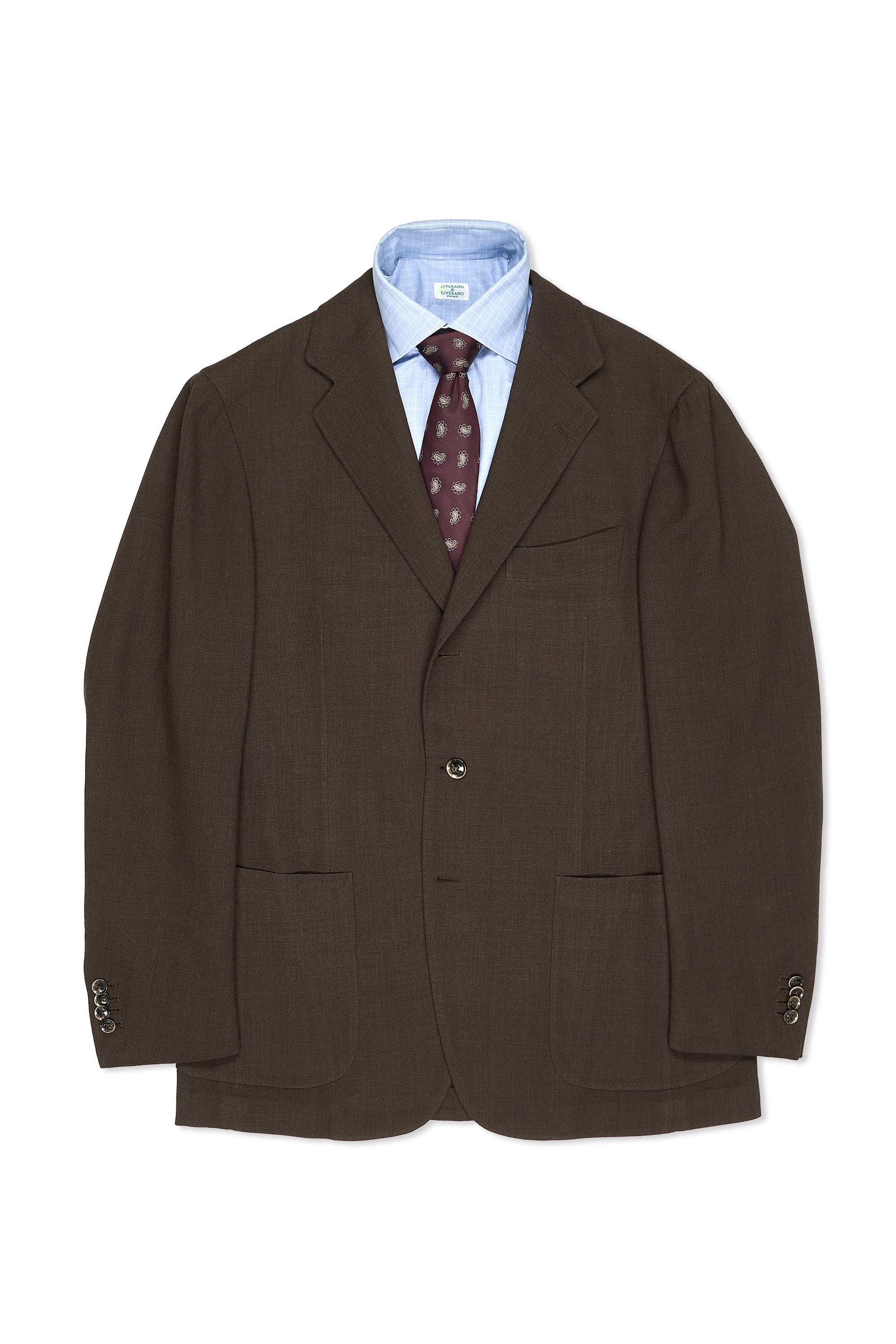 Ring Jacket AMJ03 Brown Wool Creamy Waffle Sport Coat