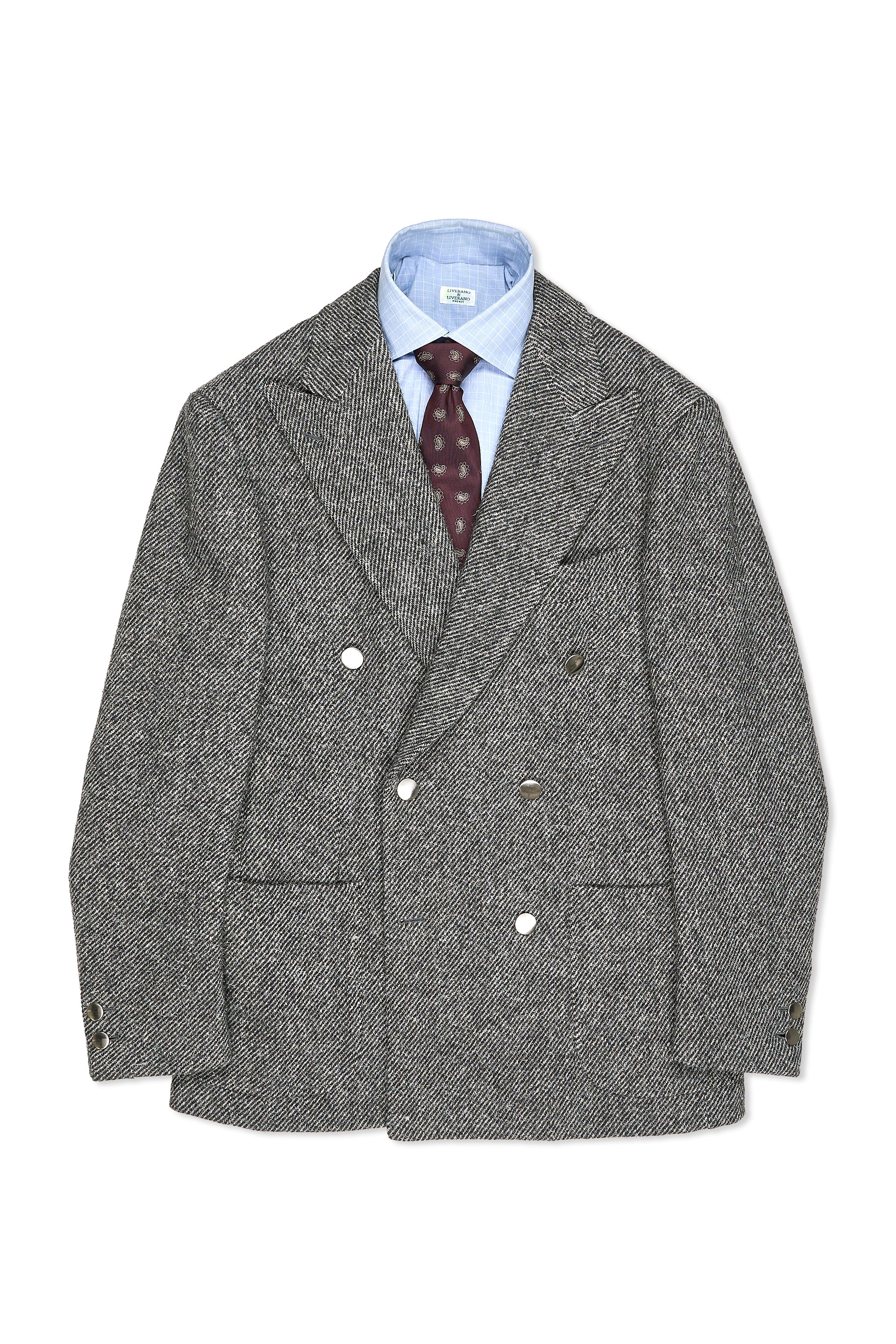 The Armoury Model 6 Grey Twill Wool Tweed DB Sport Coat