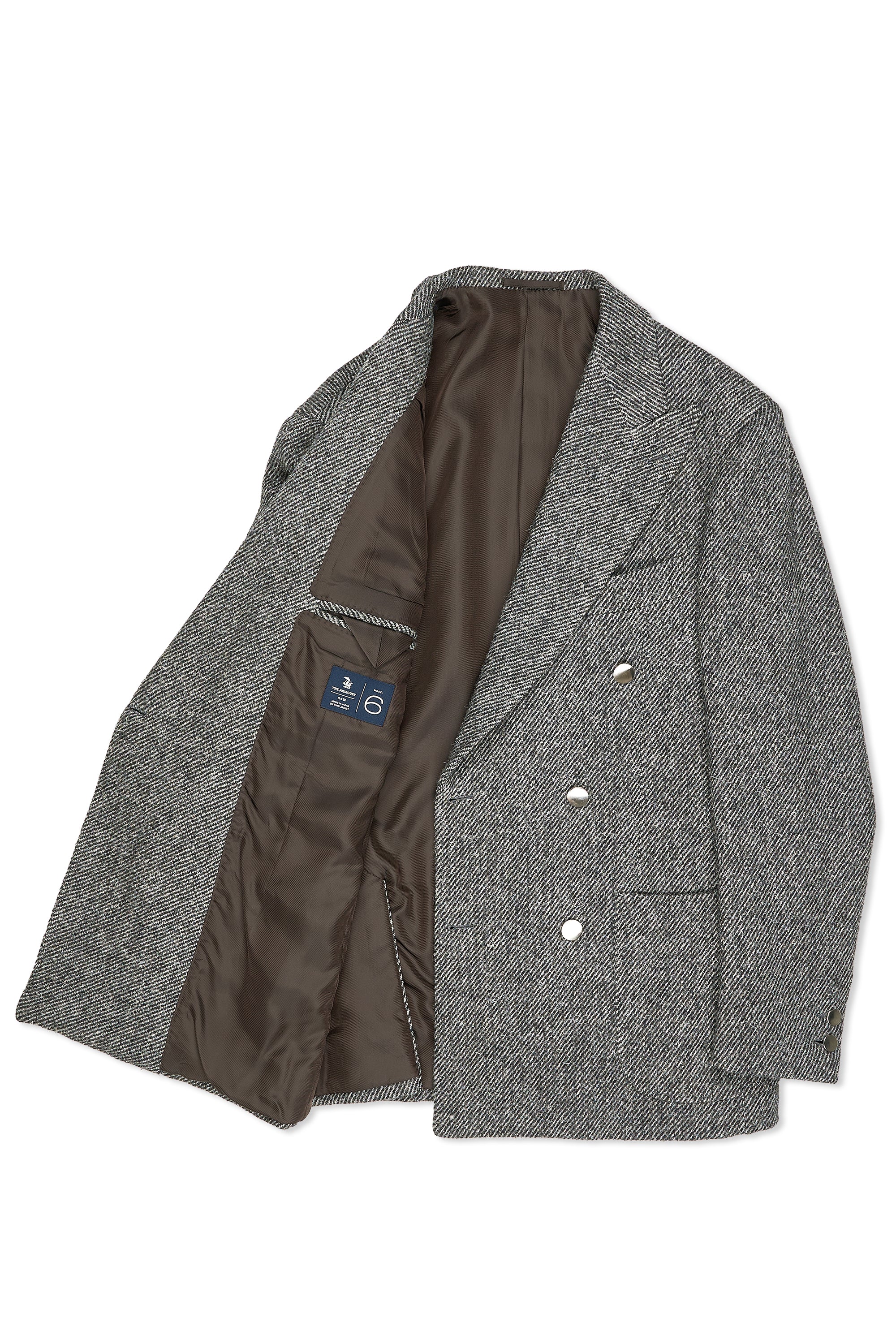 The Armoury Model 6 Grey Twill Wool Tweed DB Sport Coat