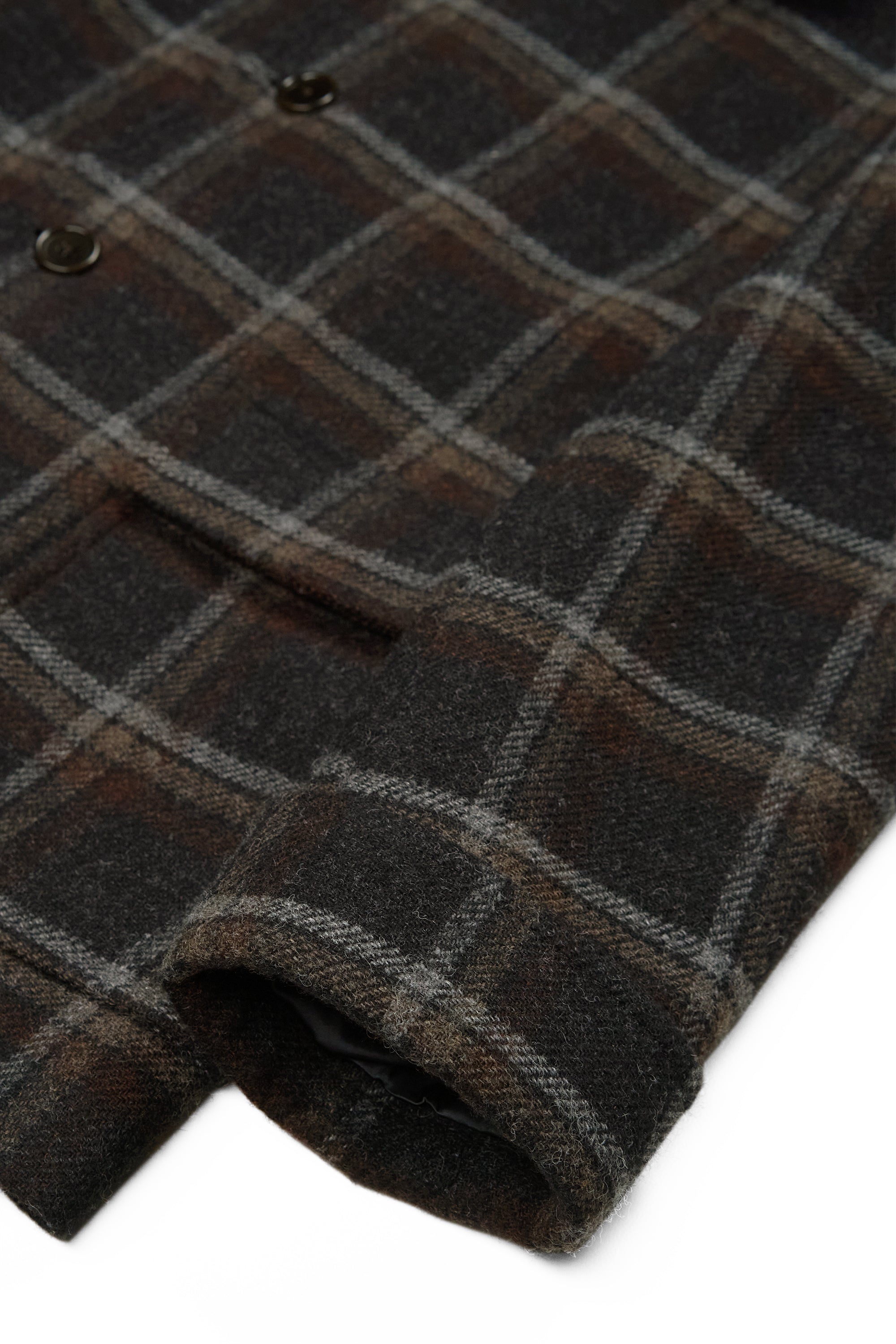 The Armoury Charcoal/Brown Check Wool Tweed Tokyo Coat