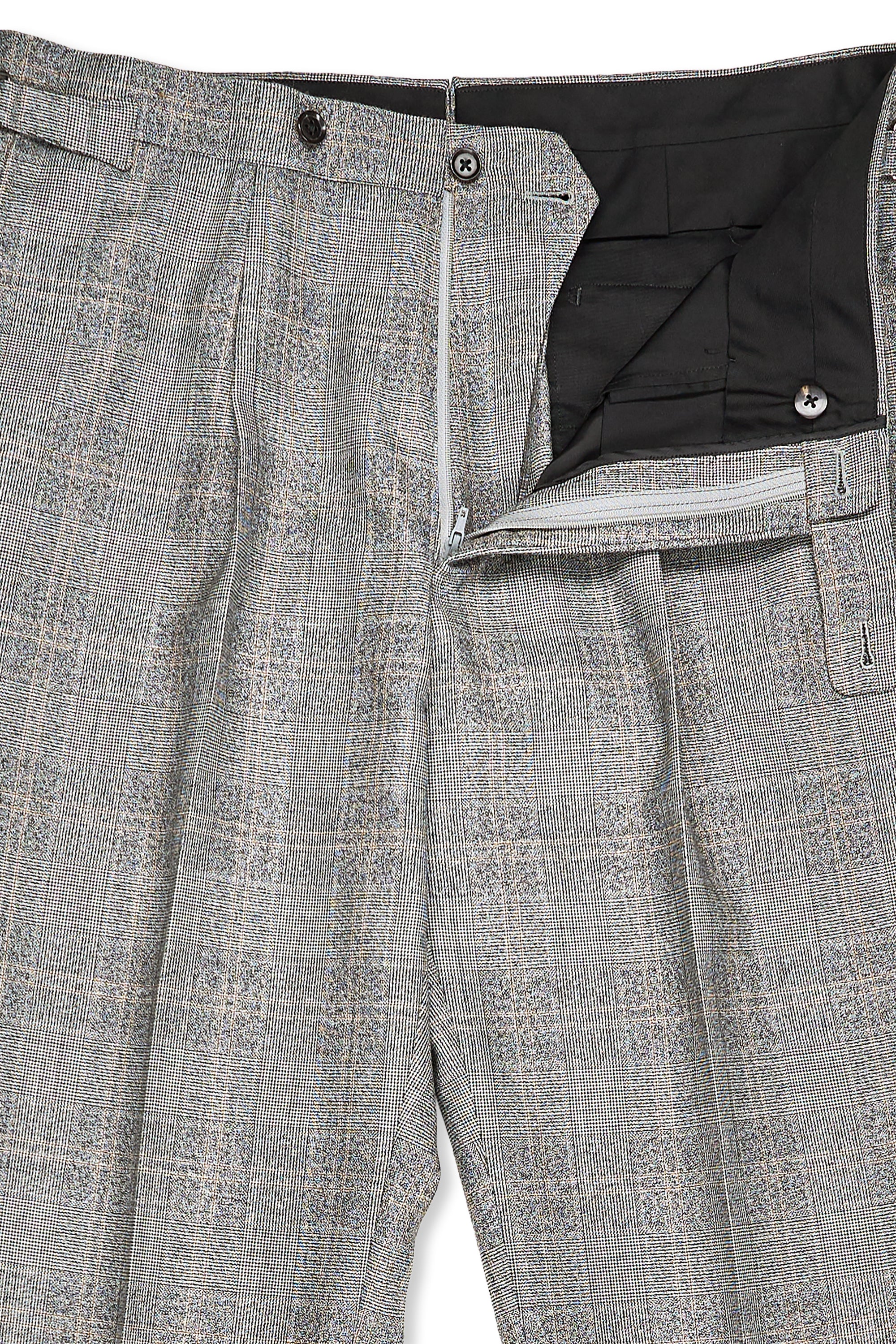 The Armoury by Ring Jacket Model 3 Grey with Brown Check Wool Suit