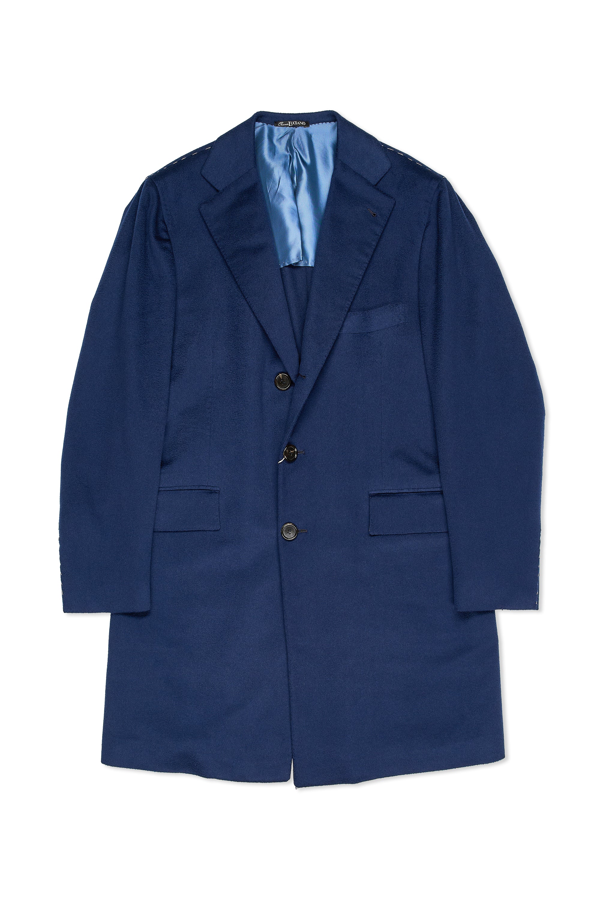 Orazio Luciano Navy Cashmere Overcoat