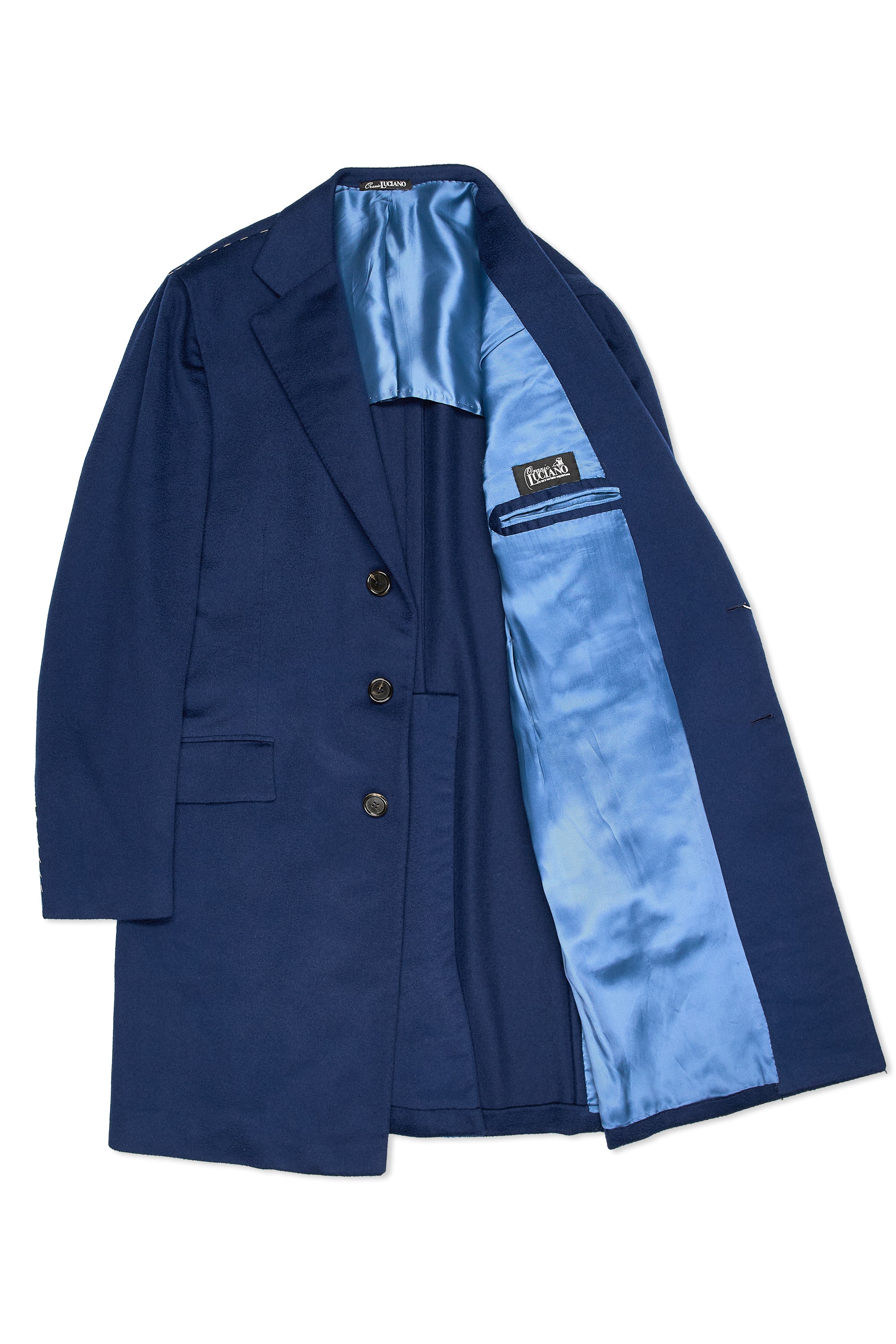 Orazio Luciano Navy Cashmere Overcoat