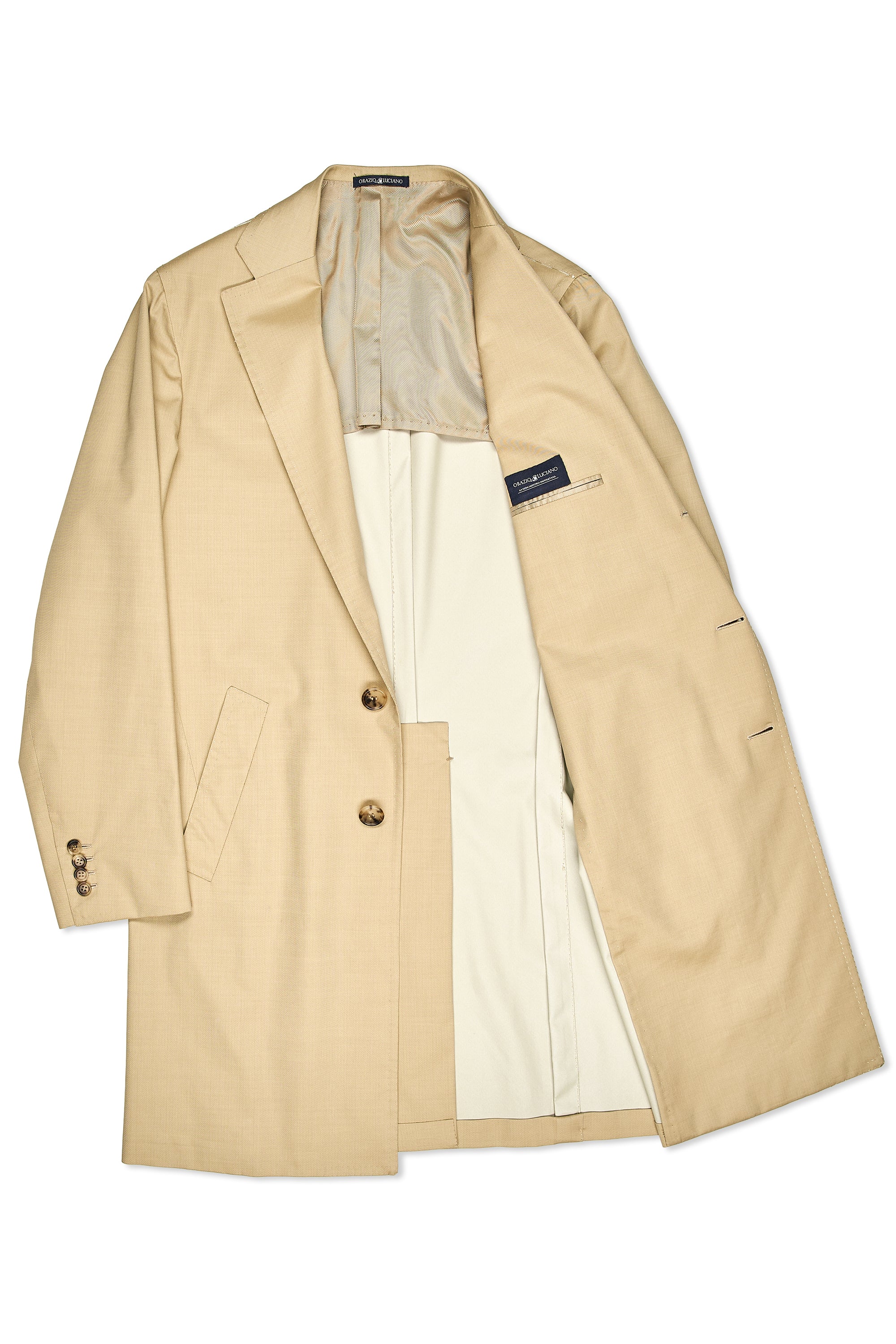 Orazio Luciano Beige Cotton/Wool/Silk Overcoat