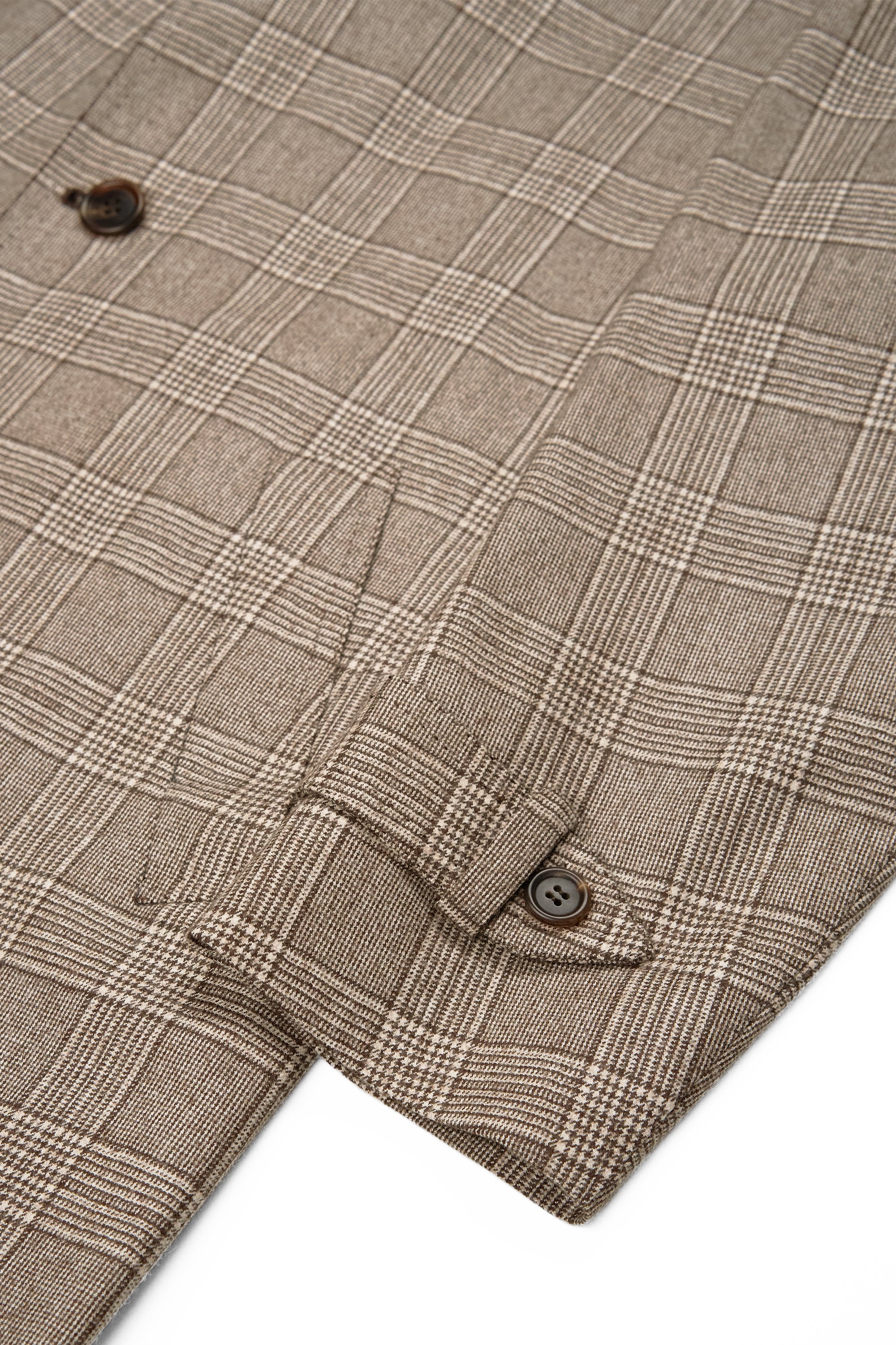 Orazio Luciano Brown/Beige Glen Plaid Wool Overcoat