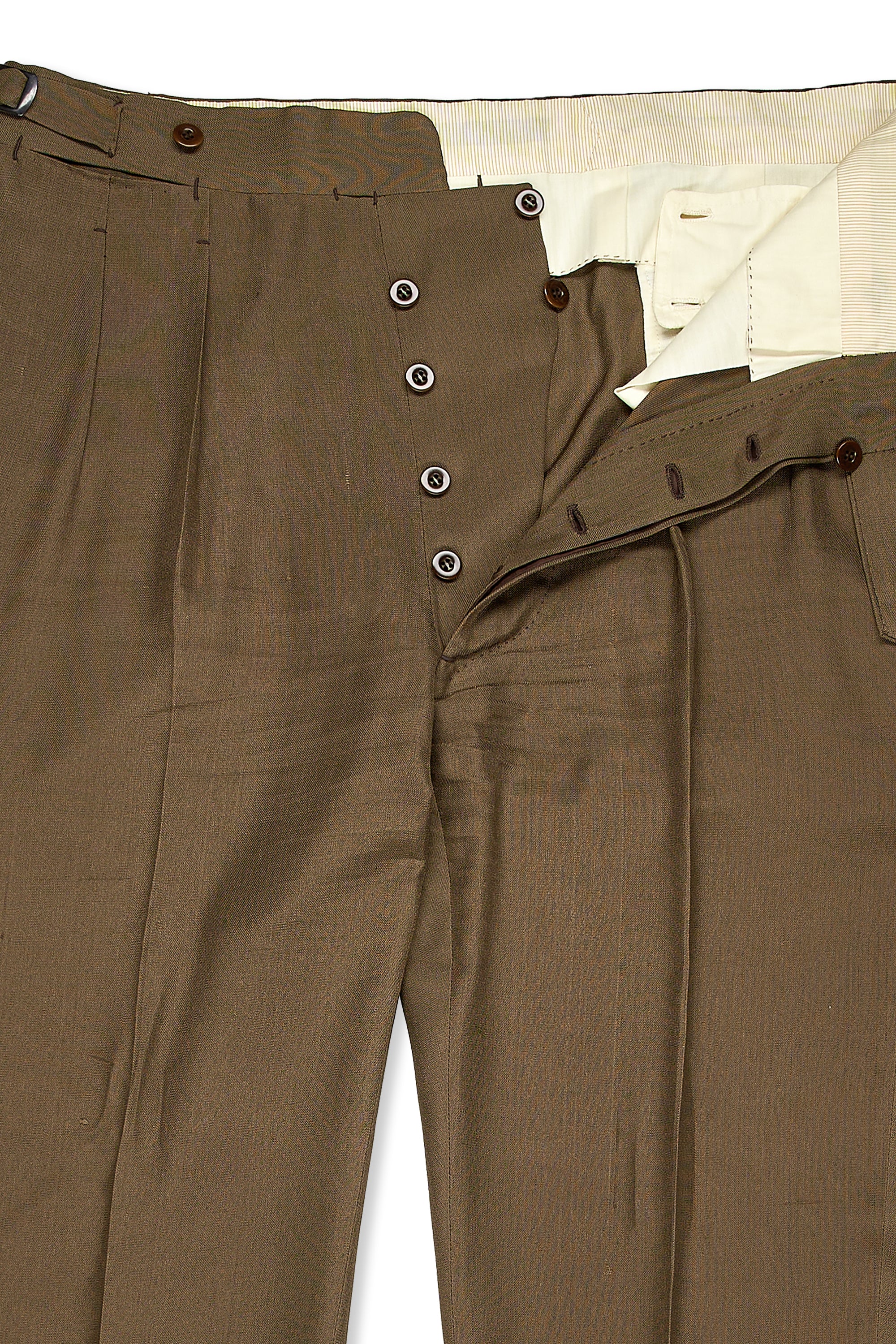 Camps De Luca Olive Brown Silk Jacket with Ambrosi Trousers Bespoke