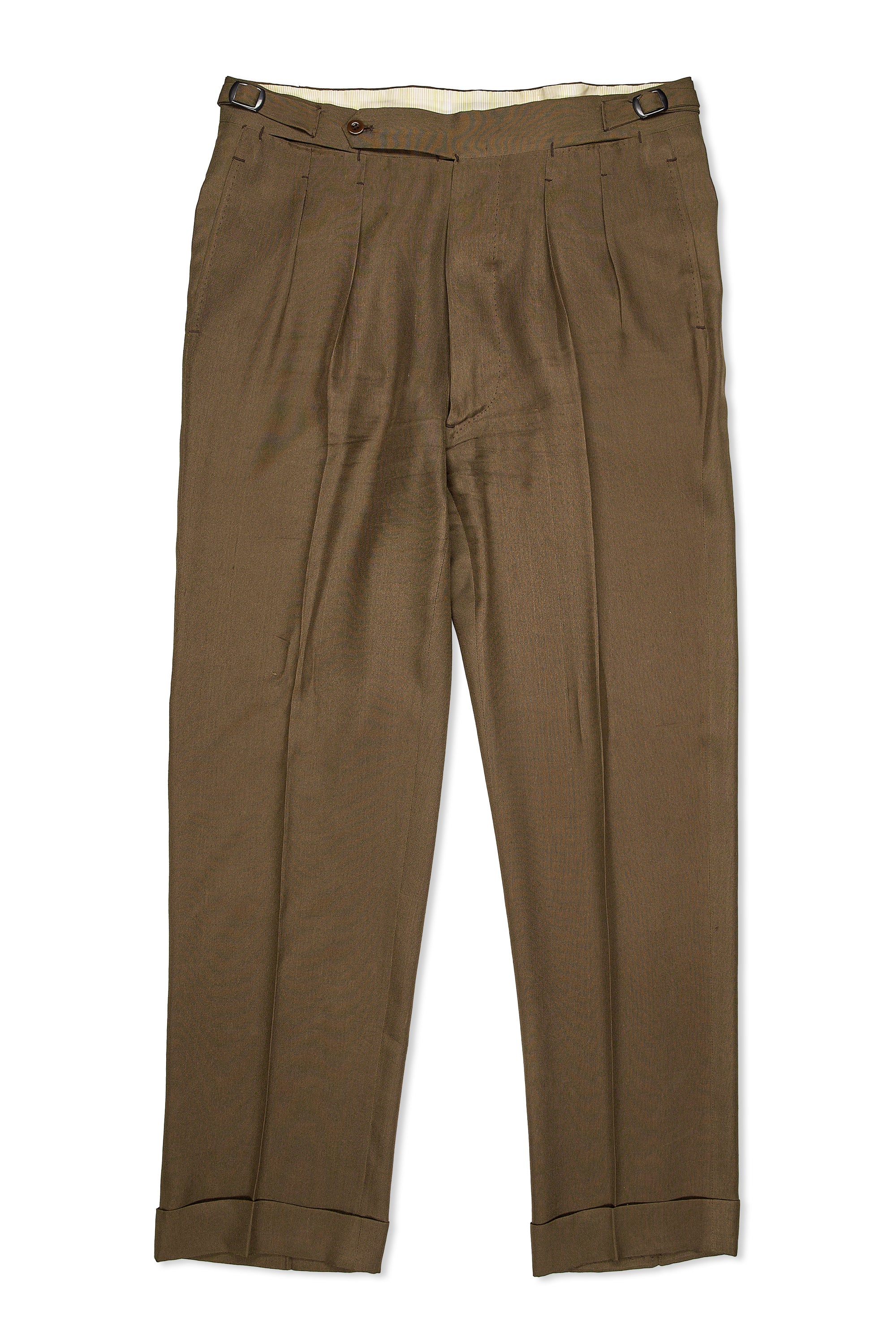 Camps De Luca Olive Brown Silk Jacket with Ambrosi Trousers Bespoke