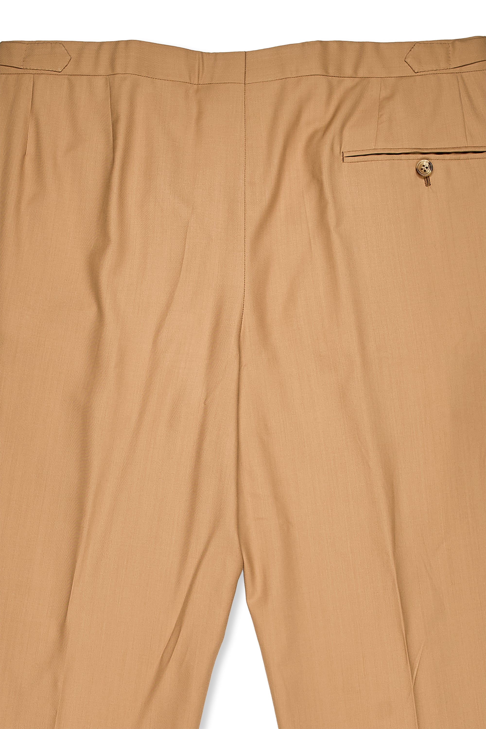 Camps De Luca Camel Wool Suit with Hermes Silk Scarf Lining Bespoke