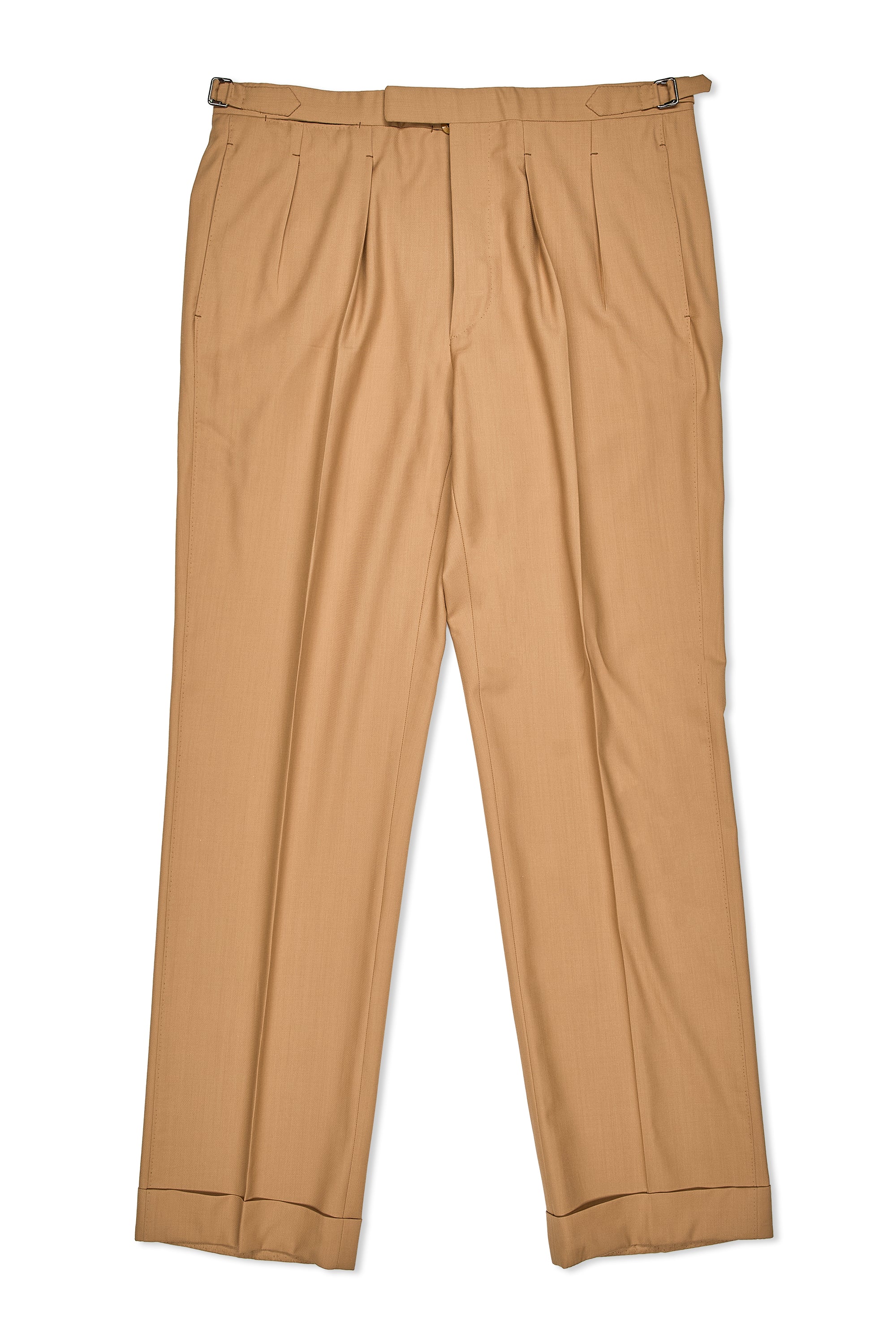 Camps De Luca Camel Wool Suit with Hermes Silk Scarf Lining Bespoke