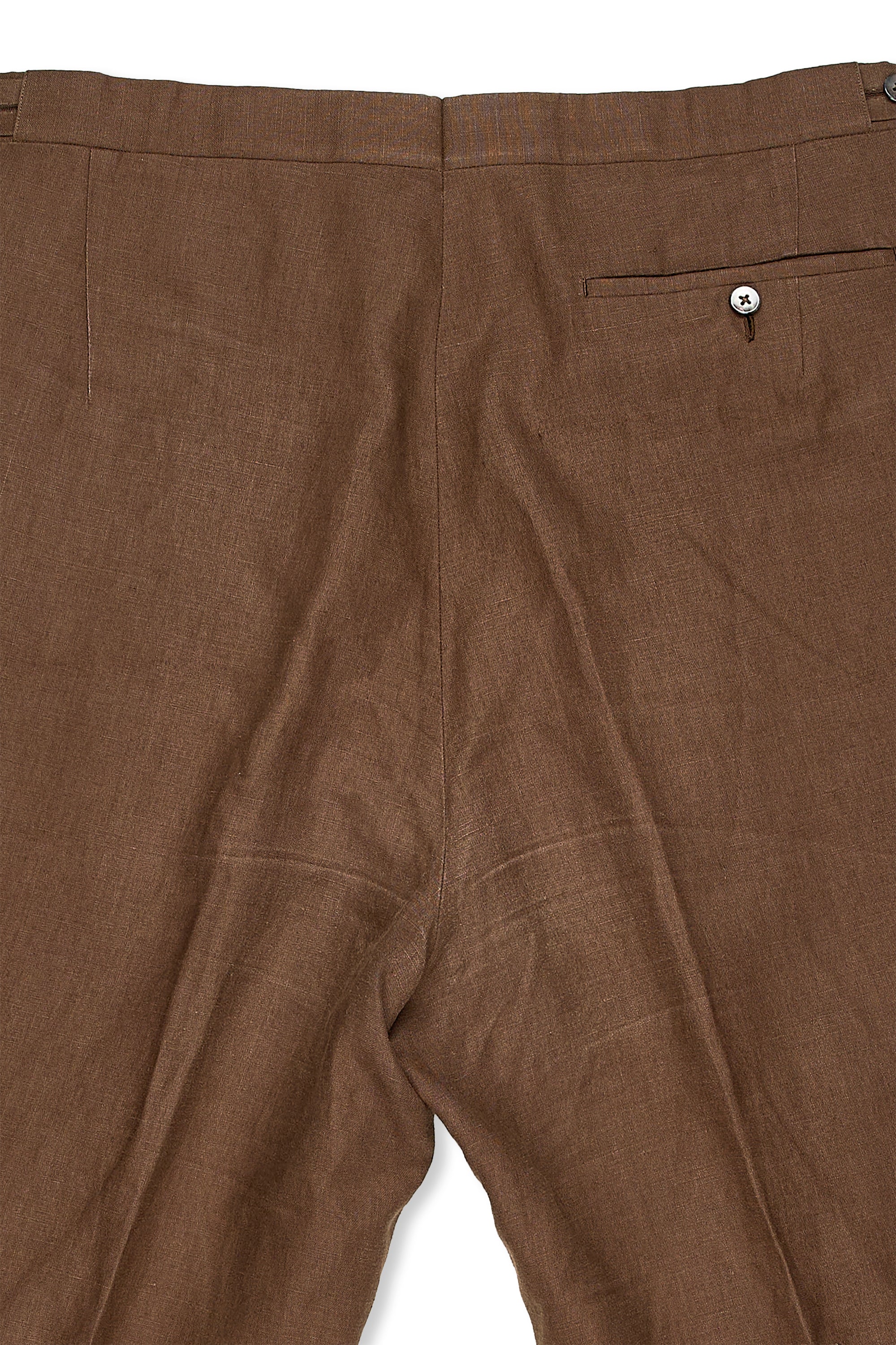 Blue Shears Brown Linen Double Breasted Suit Bespoke