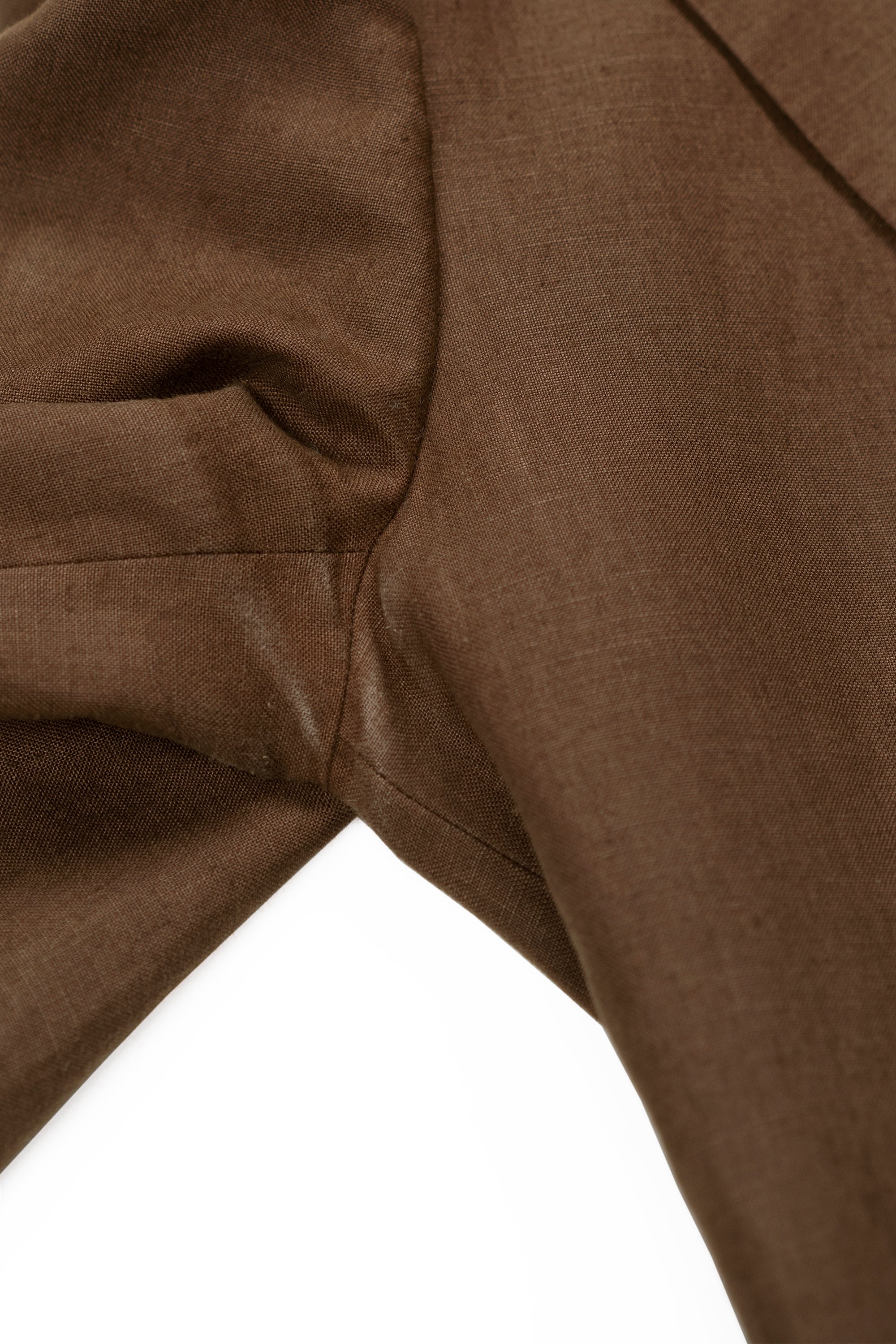 Blue Shears Brown Linen Double Breasted Suit Bespoke
