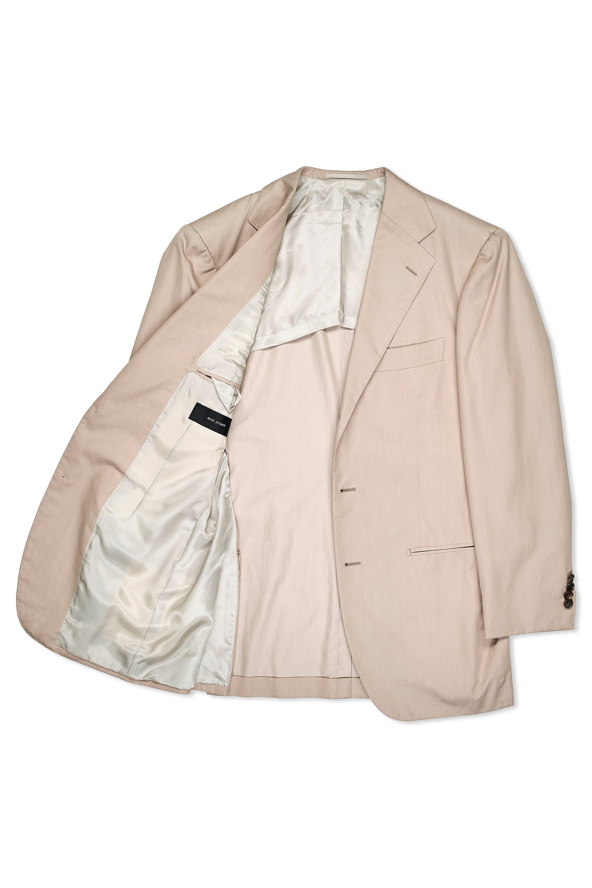 Ring Jacket Beige Cotton Suit