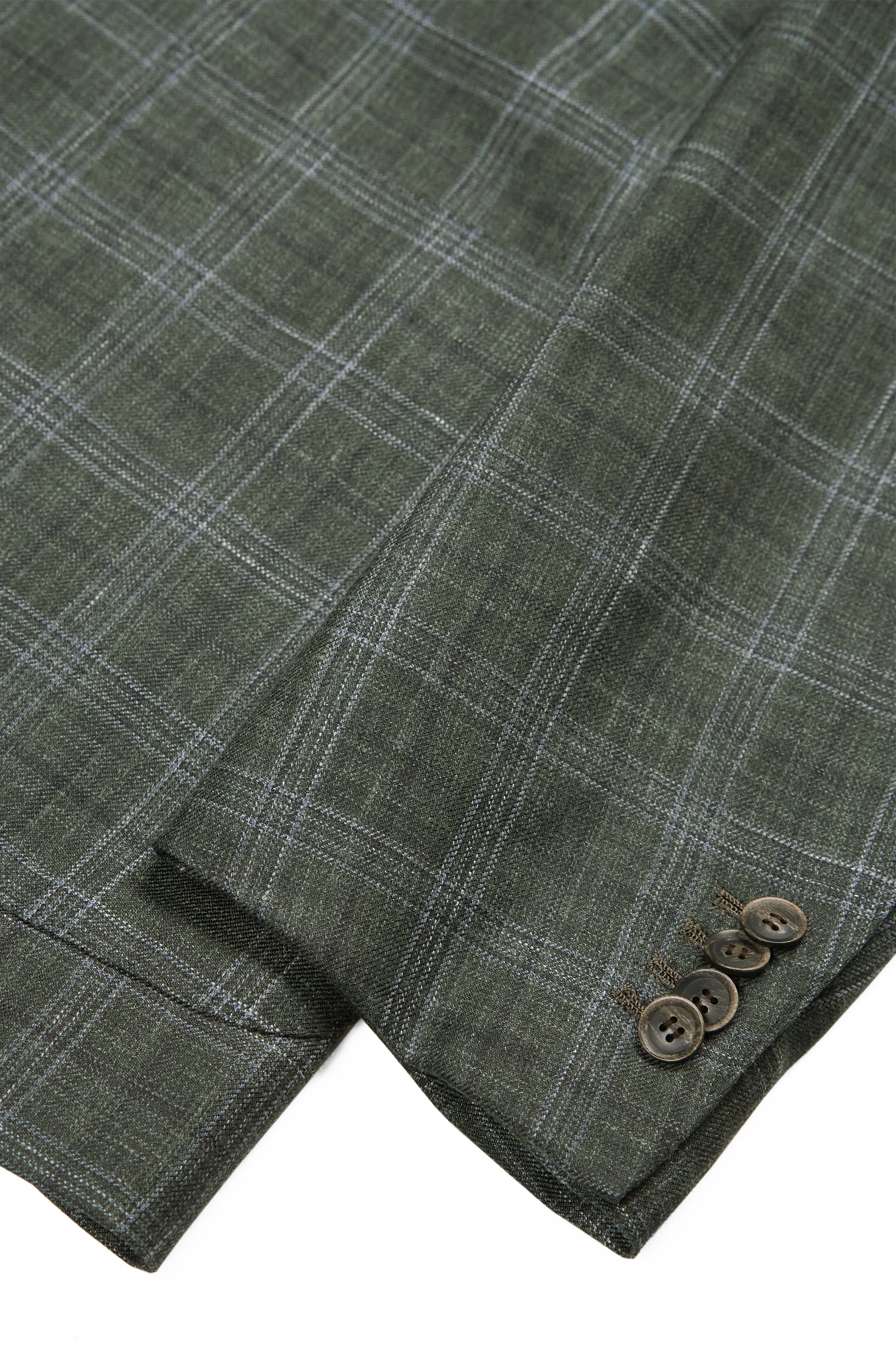 Ring Jacket Meister Dark Green Check Wool/Silk/Linen Sport Coat MTO