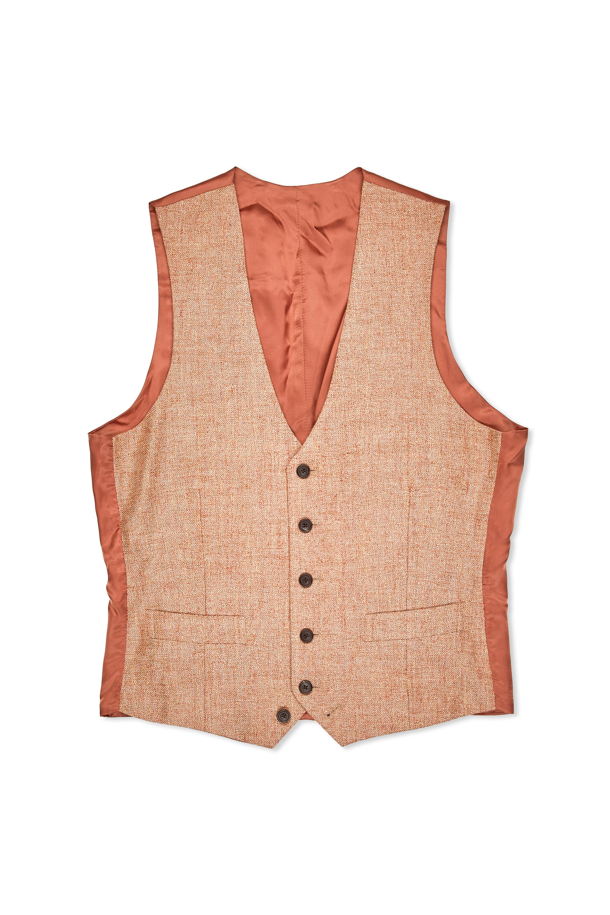 Thom Sweeney Salmon Linen Sport Coat with Waistcoat