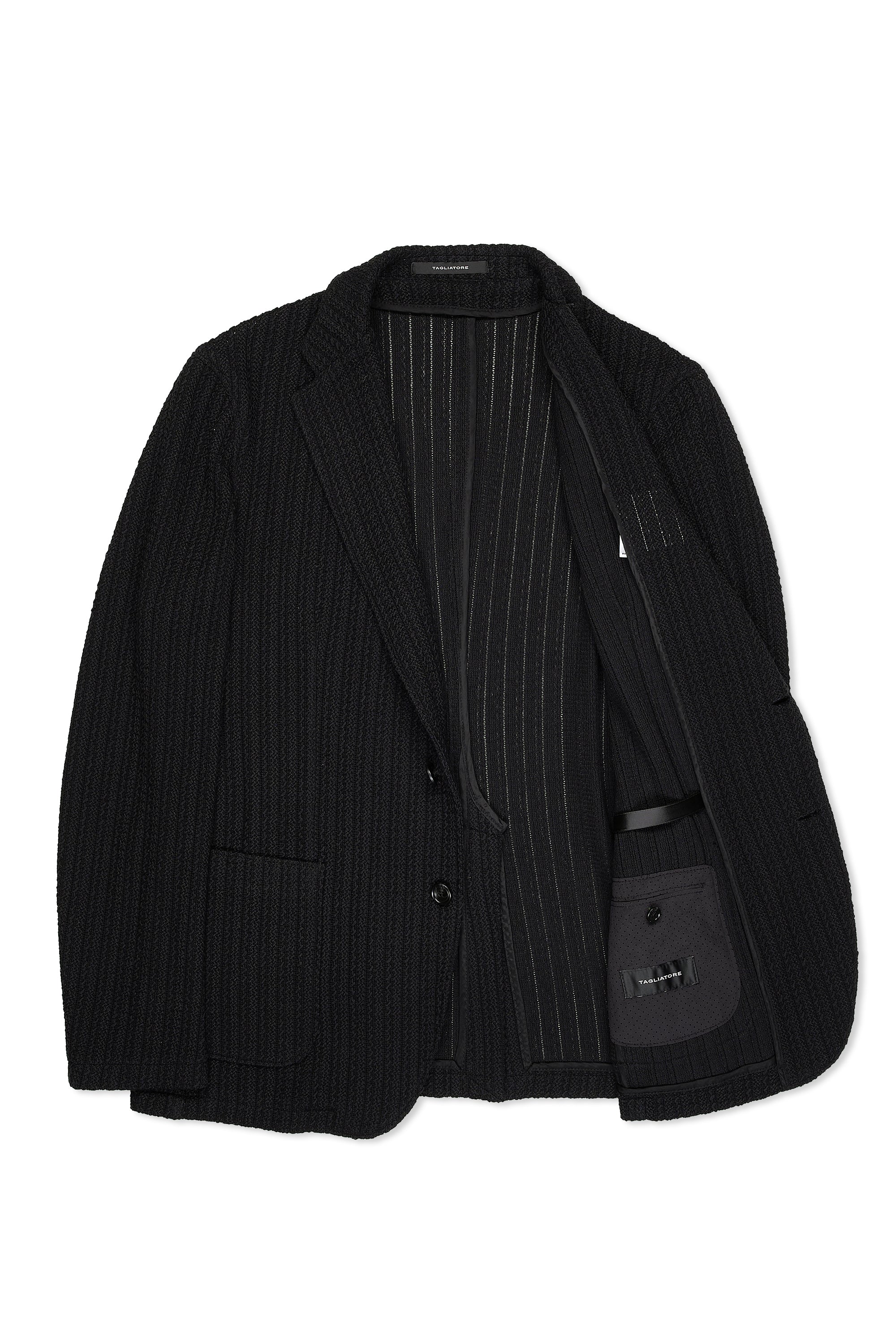 Tagliatore Dark Navy Cotton/Linen Knitted Jacket