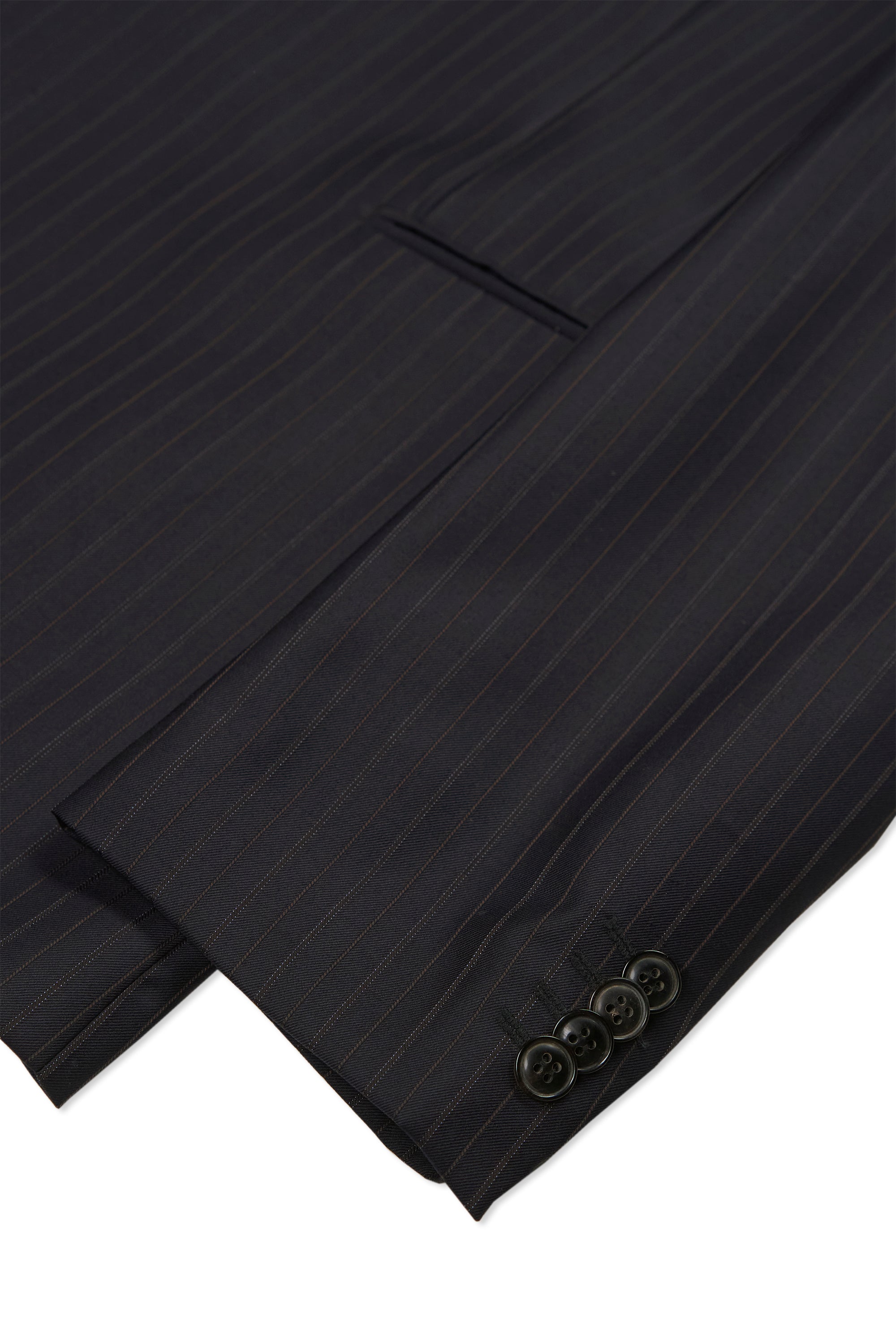Giorgio Armani Navy with Brown Stripe Wool Suit